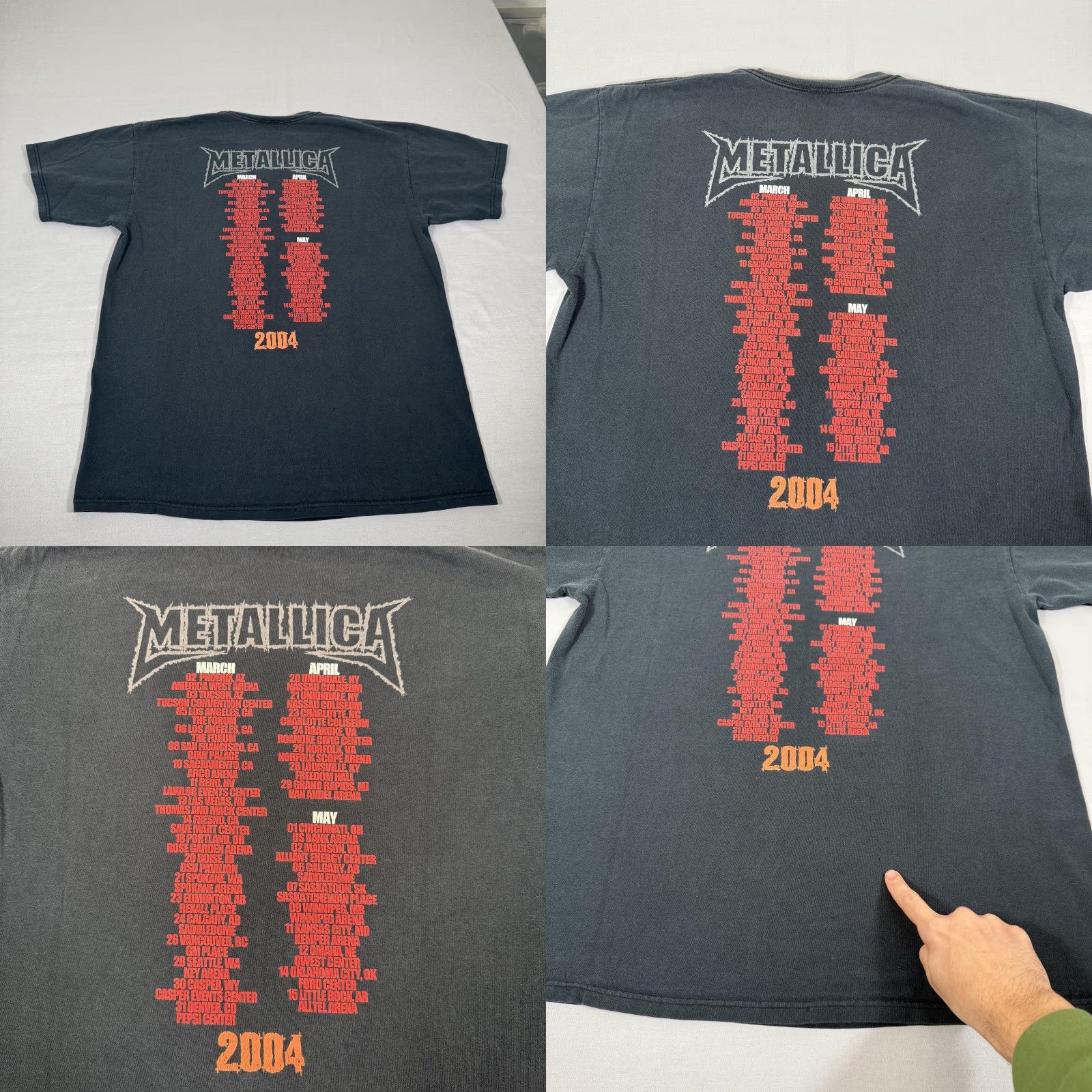 Anvil VINTAGE Metallica Shirt Mens XL Black 2004 St. Anger Tour Logo Graphic Print Rock Band T-Shirt Size US XL / EU 56 / 4 - 8 Thumbnail