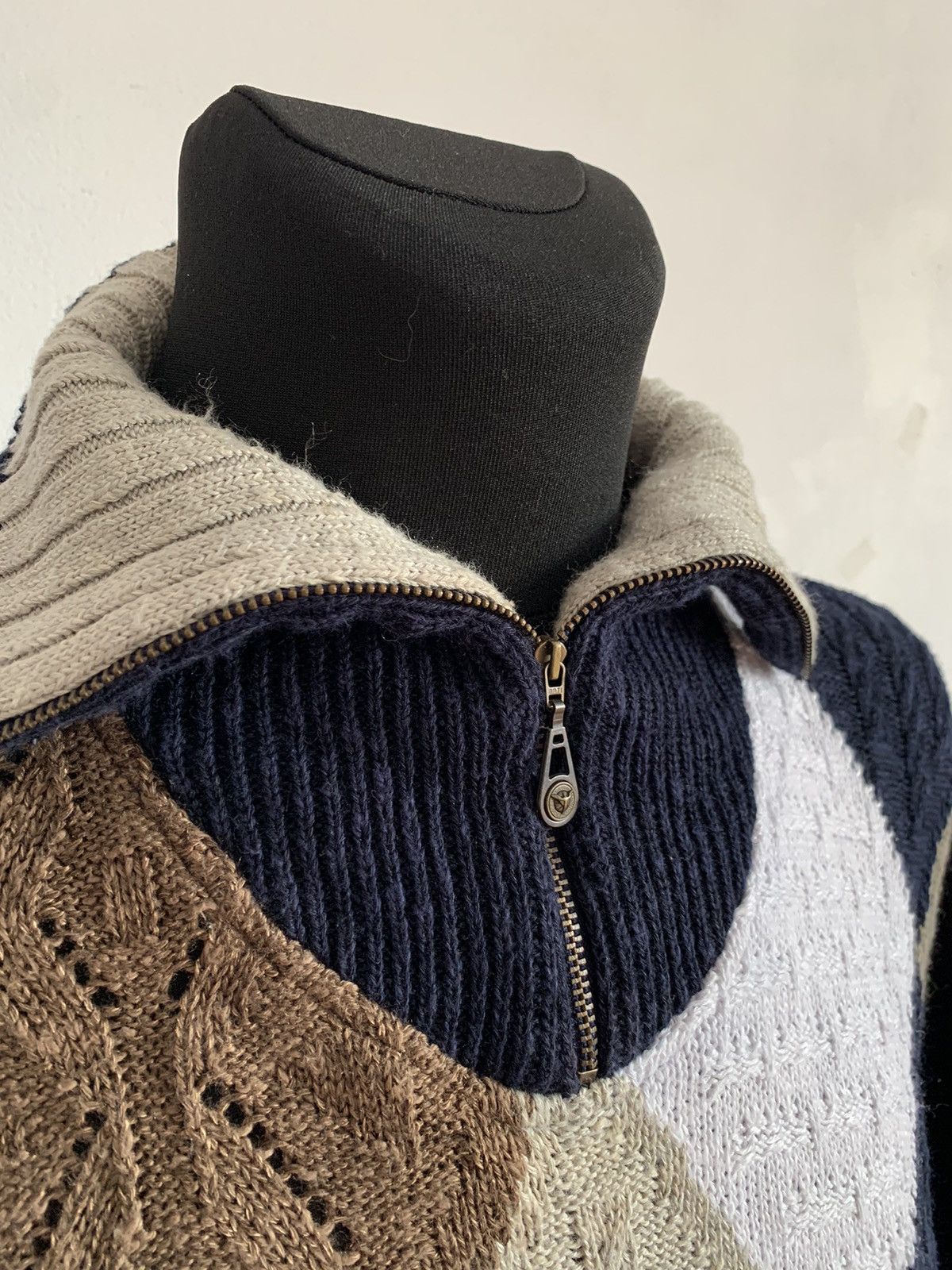 Carlo Colucci × Vintage Carlo Colucci 1/4 Zip Knit Sweater 54 size Men’s Size US L / EU 52-54 / 3 - 4 Thumbnail