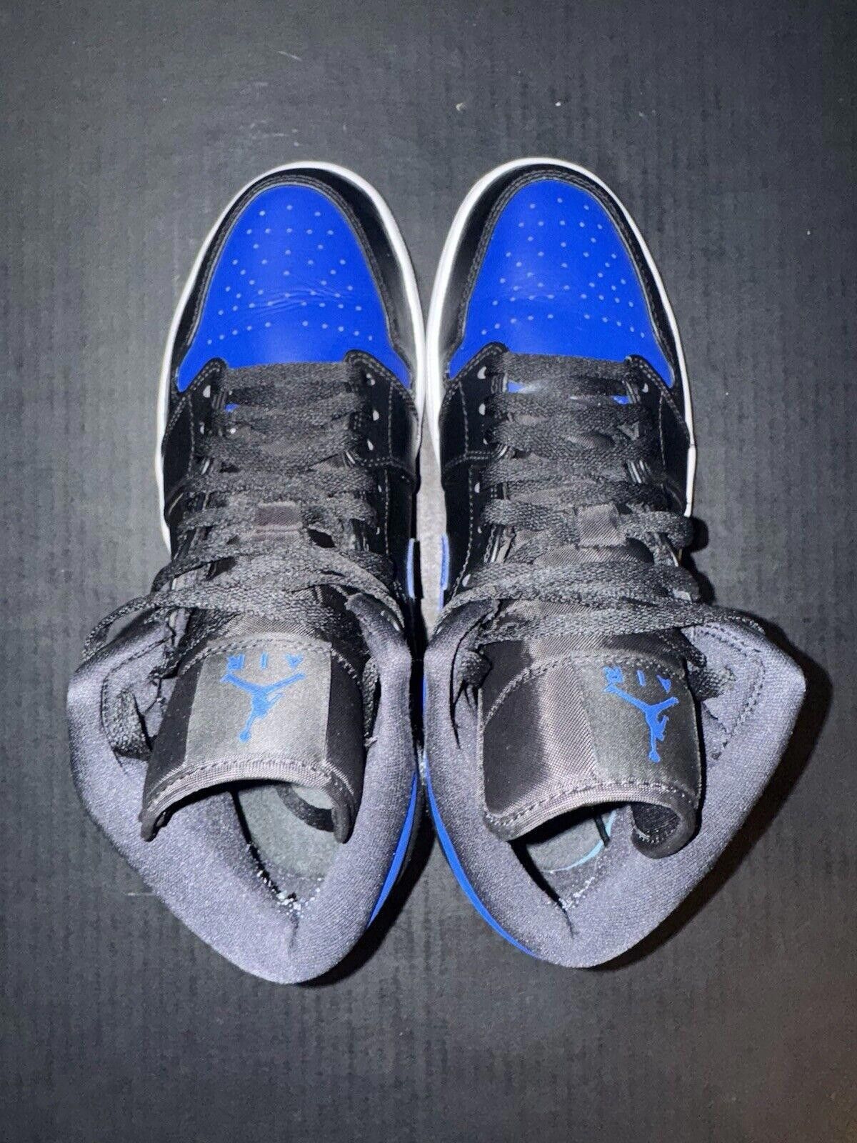Jordan Brand Nike Air Jordan 1 Mid Black Hyper Royal - 554724-068 - Sz 9 Size US 9 / EU 42 - 8 Thumbnail