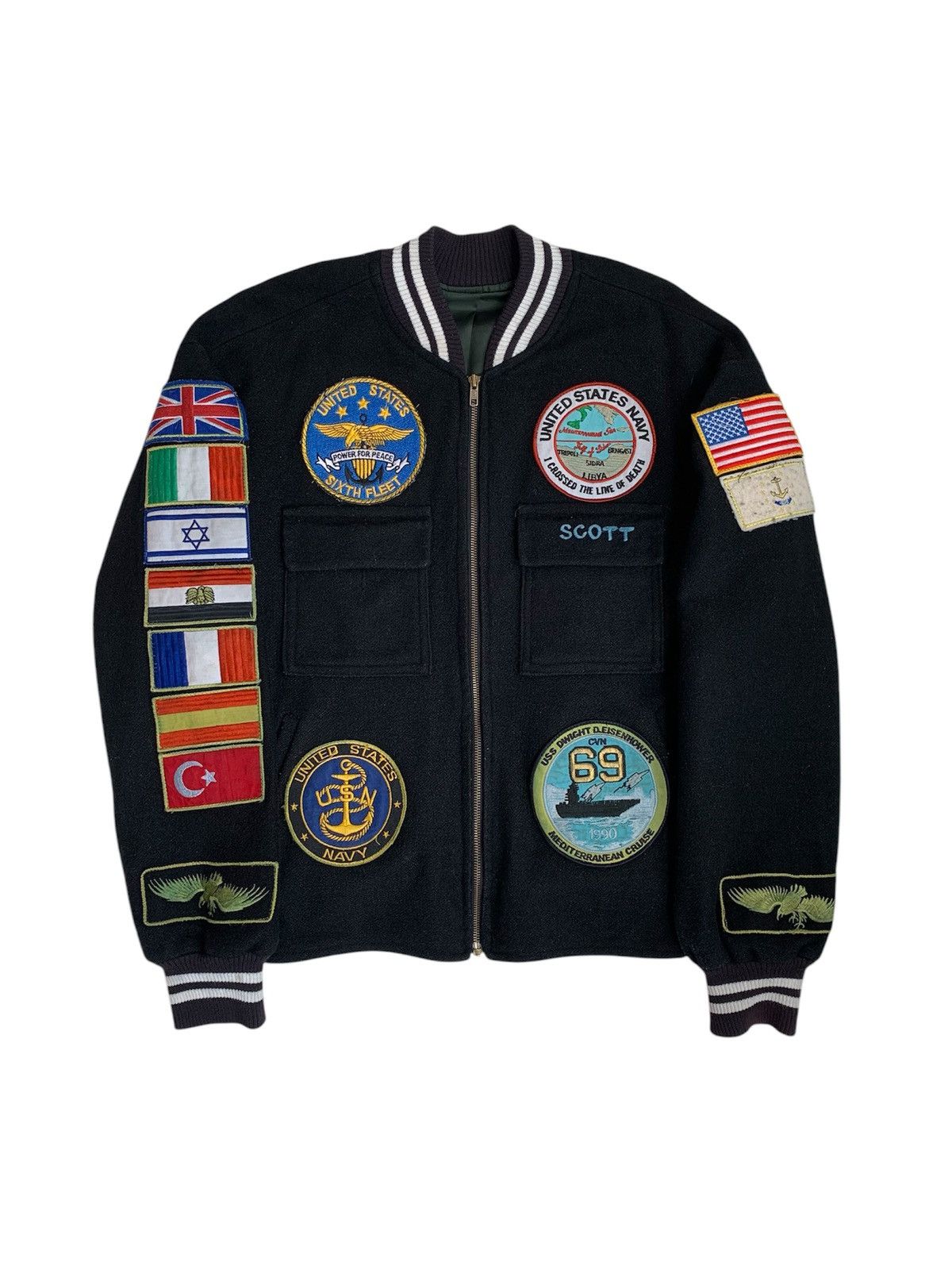 Vintage Early 90s US NAVY USS Dwight D Eisenhower (CVN-69) Jacket Size US XL / EU 56 / 4 - 2 Thumbnail
