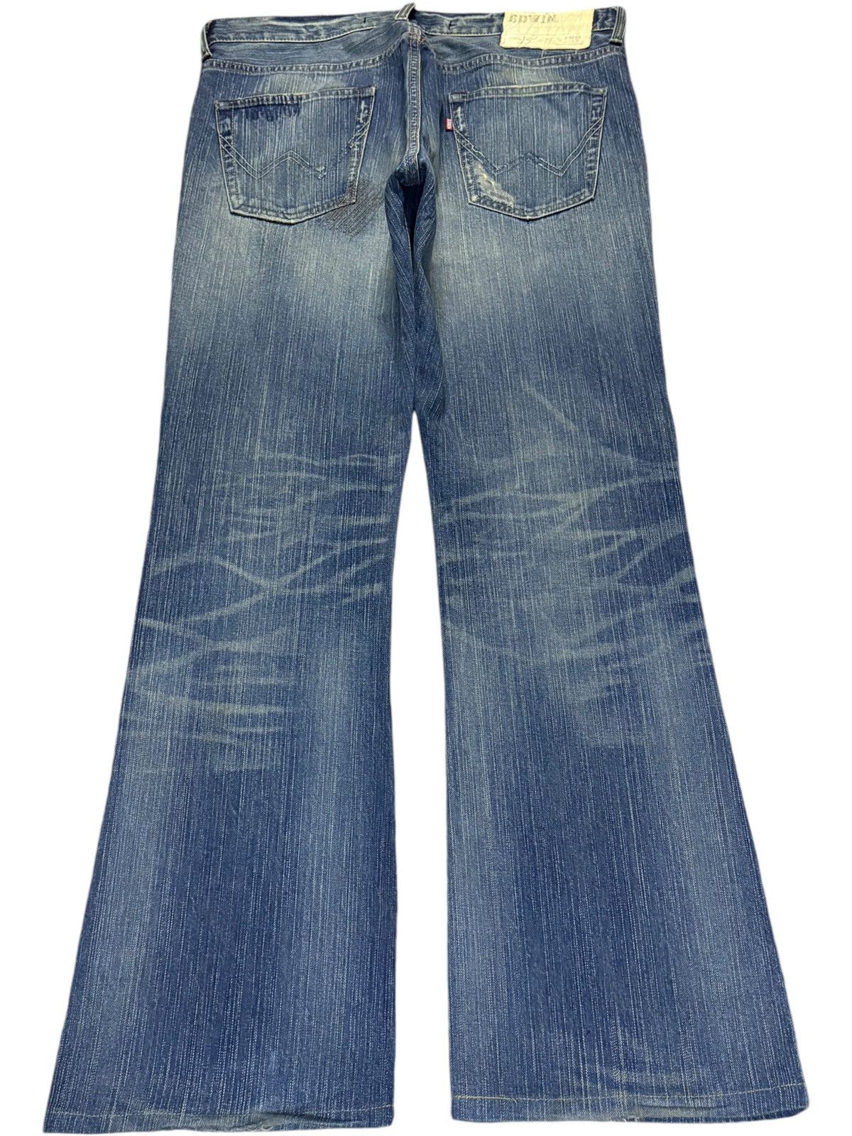 Edwin × Japanese Brand Exclusive Vintage Edwin XV Mud Wash Patched Flare Jeans Size US 35 - 2 Thumbnail
