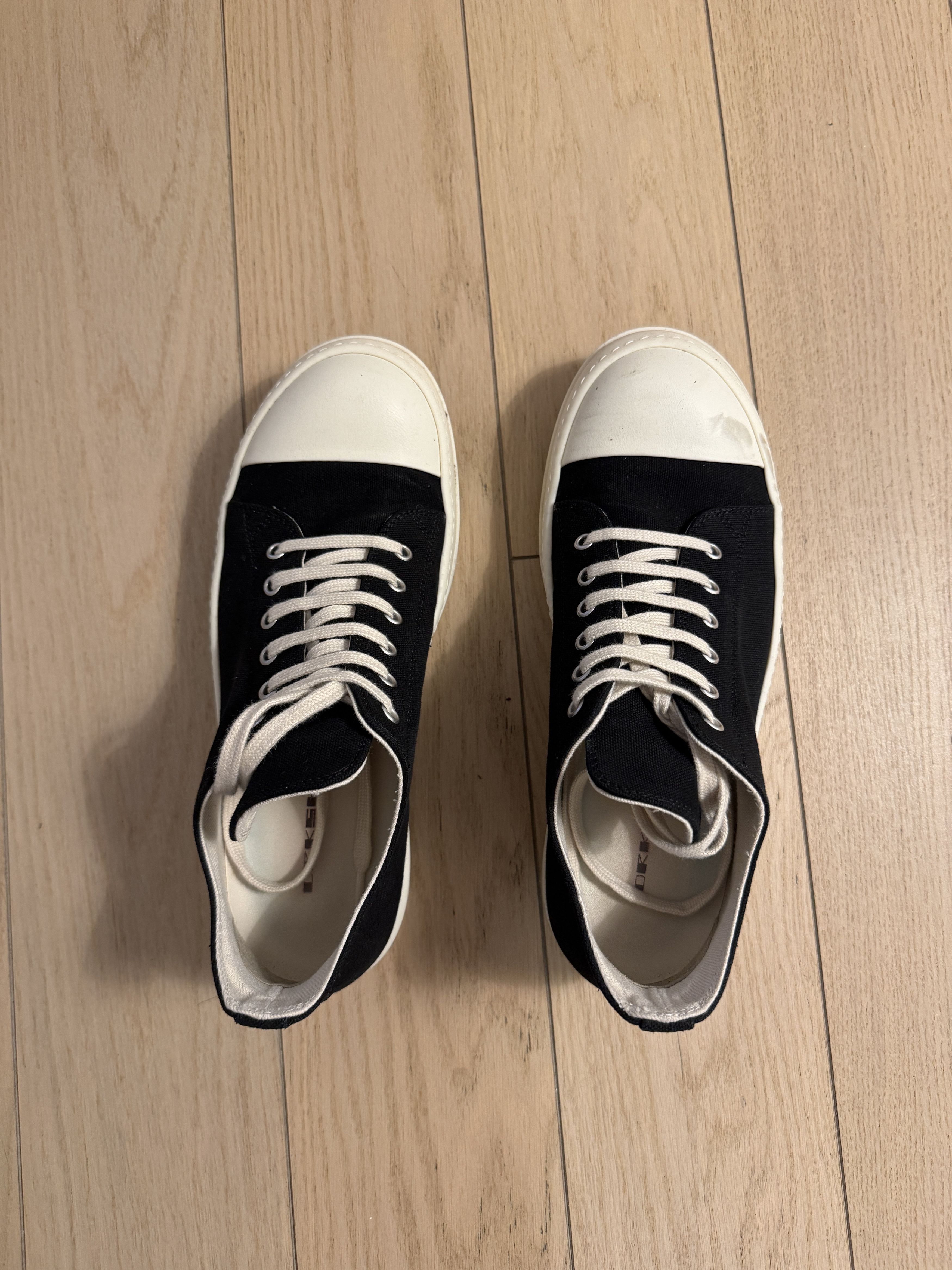 Pre-owned Rick Owens Drkshdw Rick Owens Low Top Black Canvas Shoes