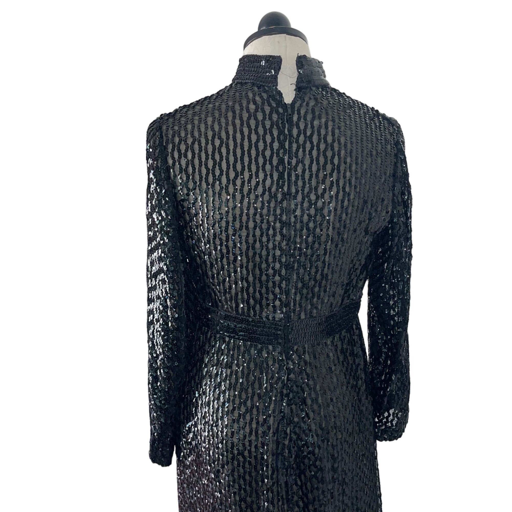 Vintage Vintage Womens Dress Black Size S Sequin Maxi Size S / US 4 / IT 40 - 3 Thumbnail