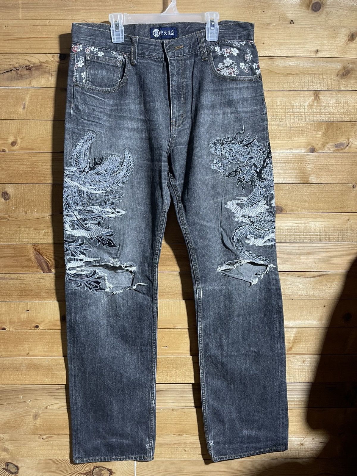 Japanese Brand Vintage buden embroidery distressed jeans Size US 32 / EU 48 - 1 Thumbnail