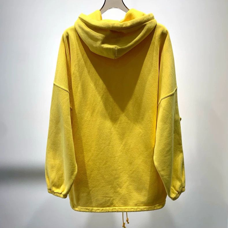 Balenciaga Balenciaga Yellow Letter Embroidered Hooded Sweatshirt Size US XS / EU 42 / 0 - 4 Thumbnail