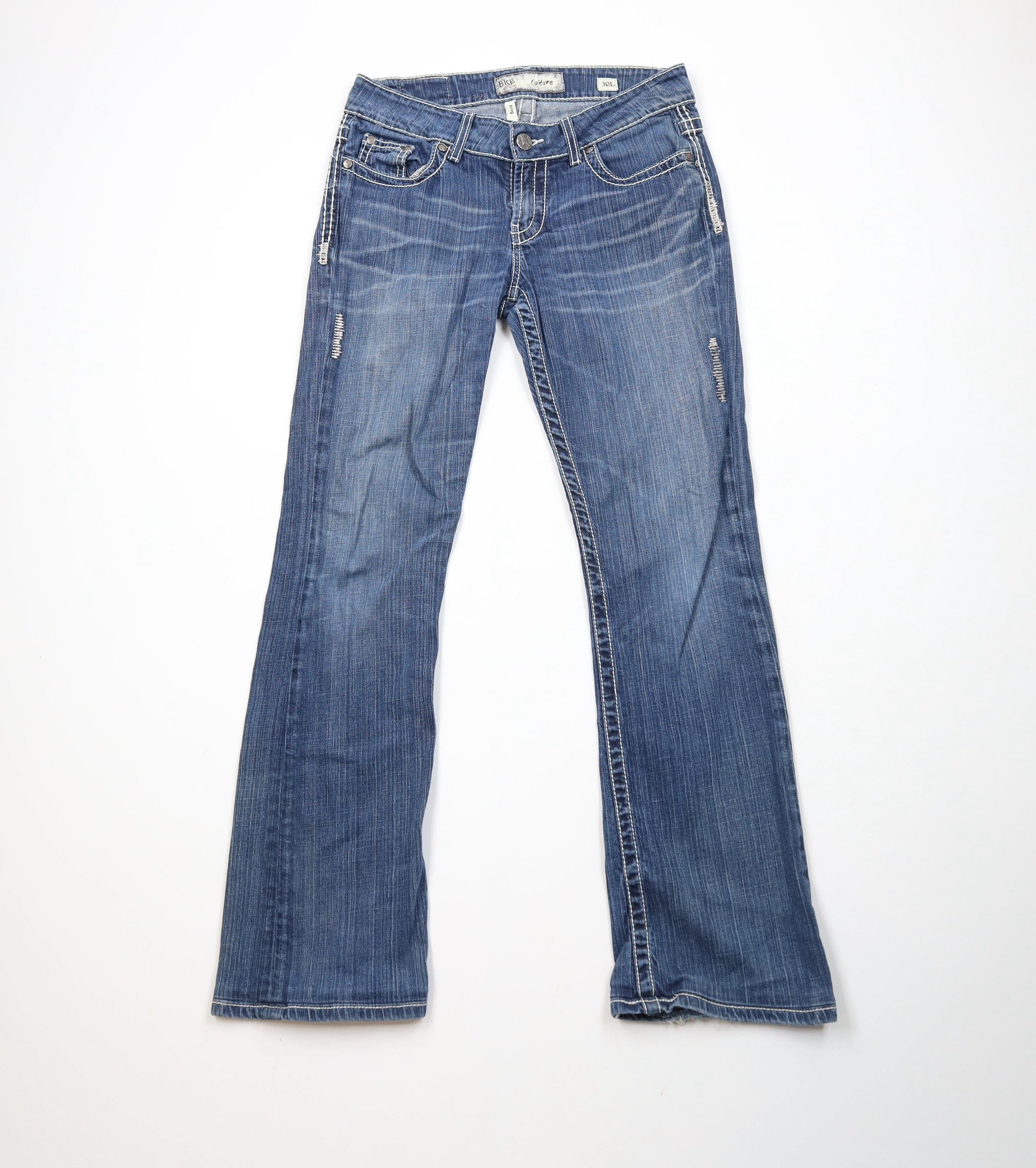 Vintage Buckle BKE Thick Stitch Culture Boot Cut Denim Jeans Blue Size 30" / US 8 / IT 44 - 1 Thumbnail