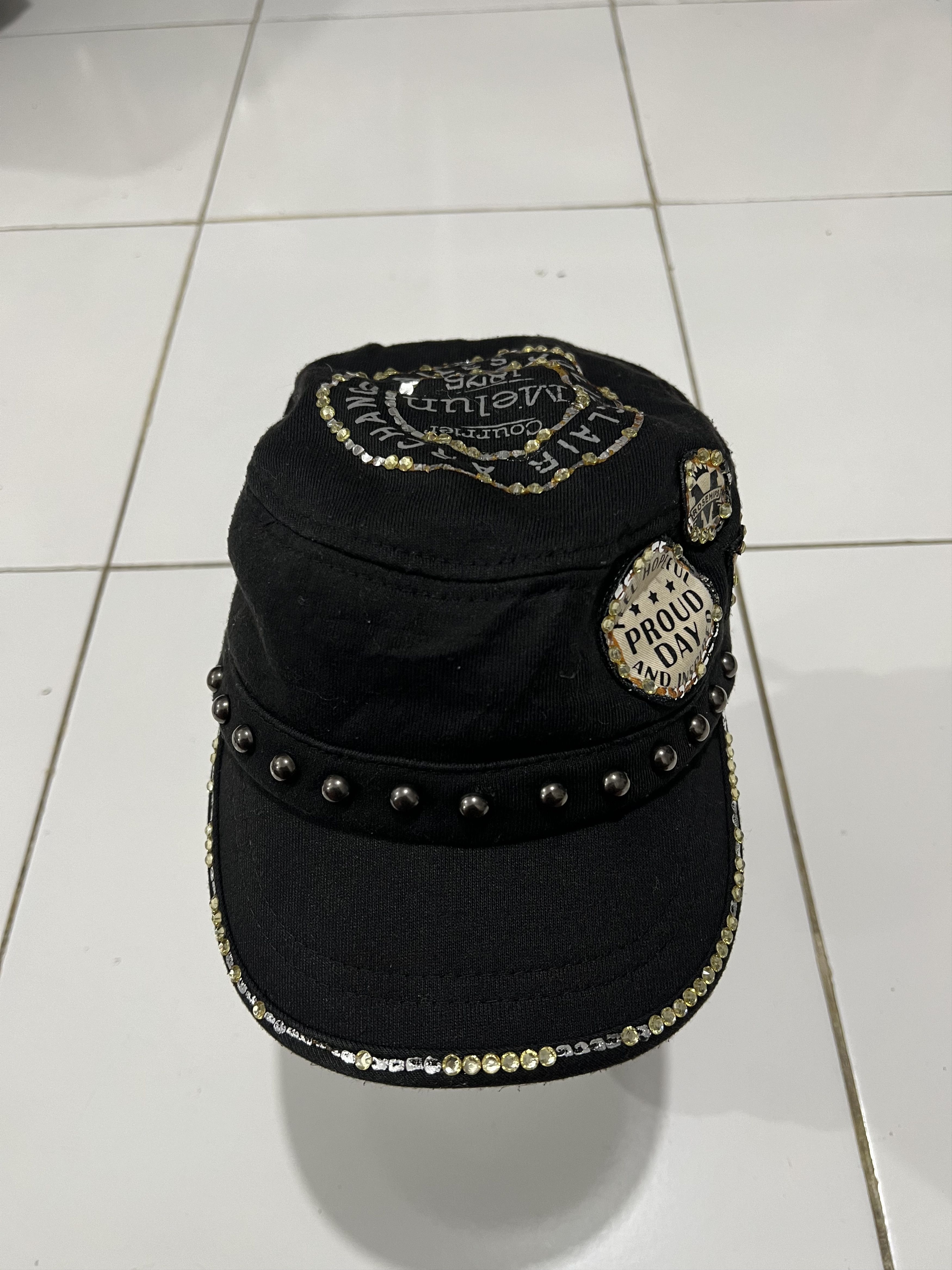 Number (N)ine 2000s Japanese Cadet Cap Hysteric Ifsix Swarovski y2k Lgb Size ONE SIZE - 2 Thumbnail