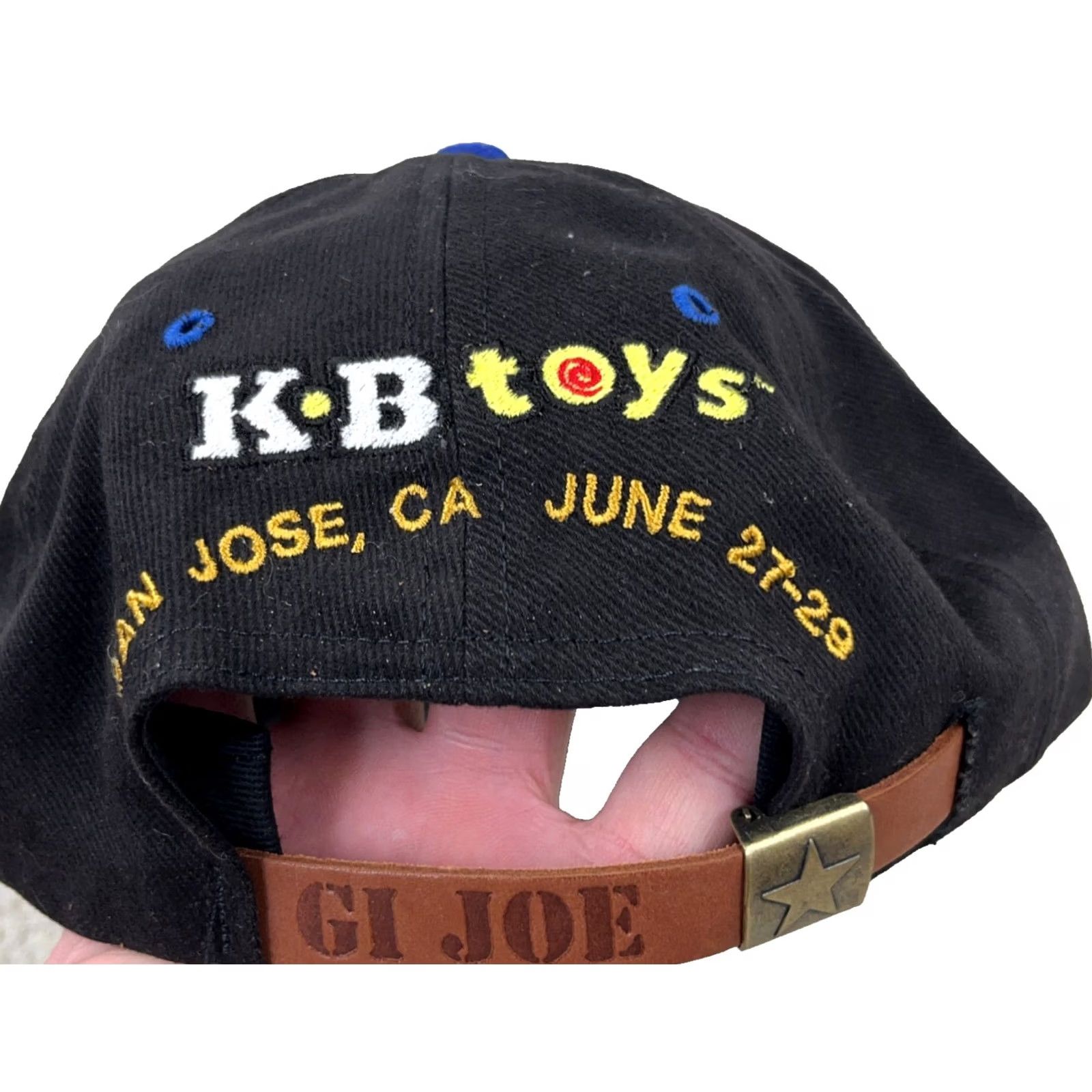 Vintage VINTAGE GI Joe Hat Cap Black Leather Strap Back KB Toys Promo Convention 90s Size ONE SIZE - 2 Thumbnail