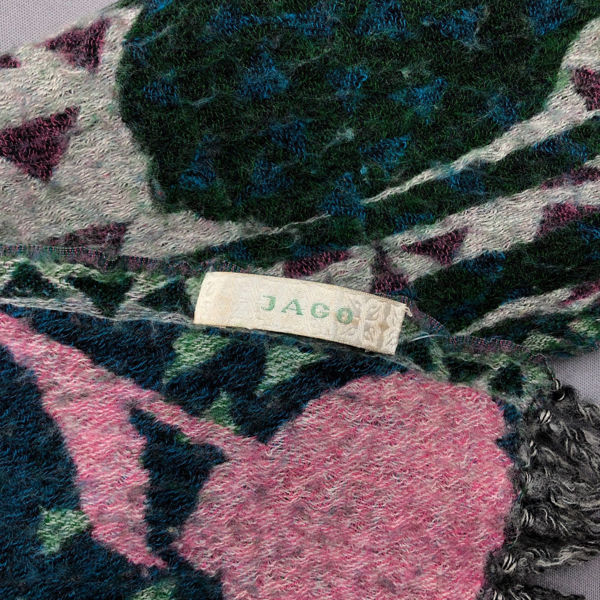 Japanese Brand Vintage Jago Scarf Muffler Abstract Artwork Wool Scarves Size ONE SIZE - 6 Thumbnail
