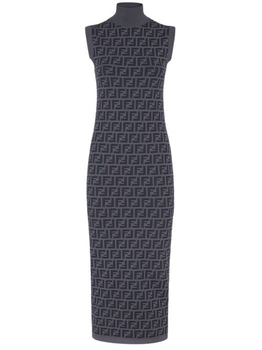 Fendi Jacquard Knit Dress Grey The Corner, 59% OFF