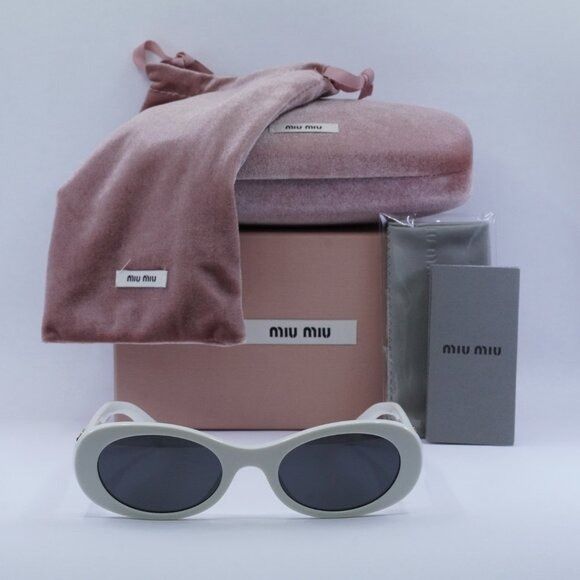 Miu Miu 🕶️ New Miu Miu MU06ZS 1425S0 Sunglasses - White Ivory Frame Size ONE SIZE - 11 Thumbnail