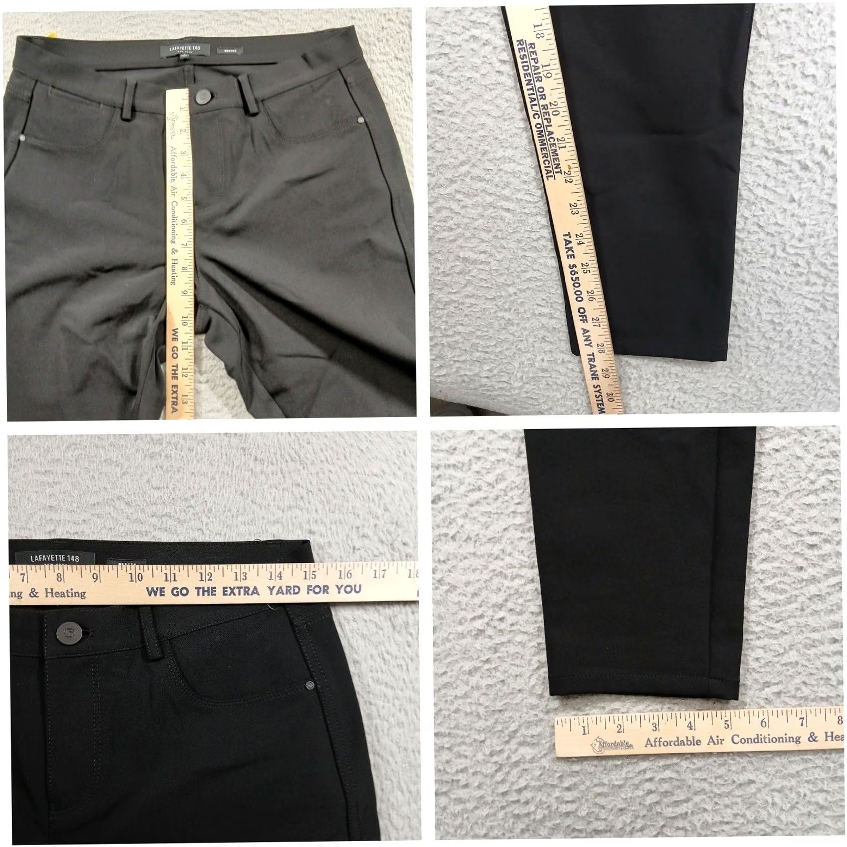 Vintage Lafayette 148 New York Mercer Slim Fit Pants Black Size 6 Woman Velvet? No, Black solid pants with pockets, stretchTwist? Size 28" / US 6 / IT 42 - 5 Thumbnail