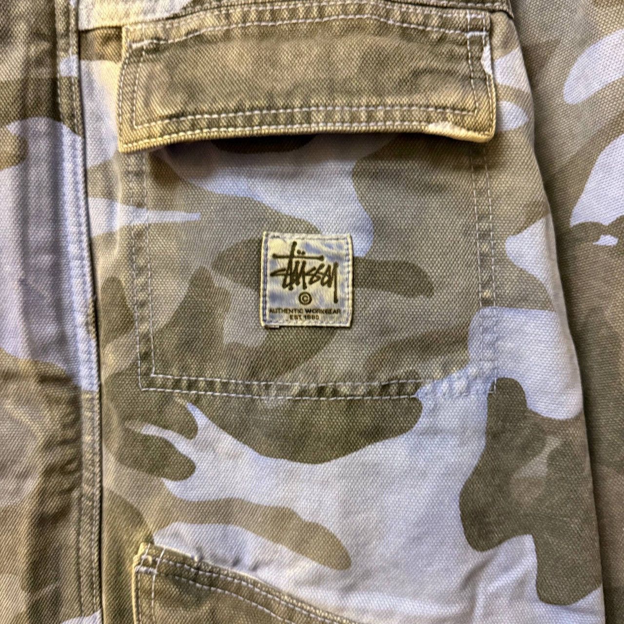 Stussy Stussy Washed Spryed Camo Canvas Shop jacket Size US L / EU 52-54 / 3 - 7 Thumbnail