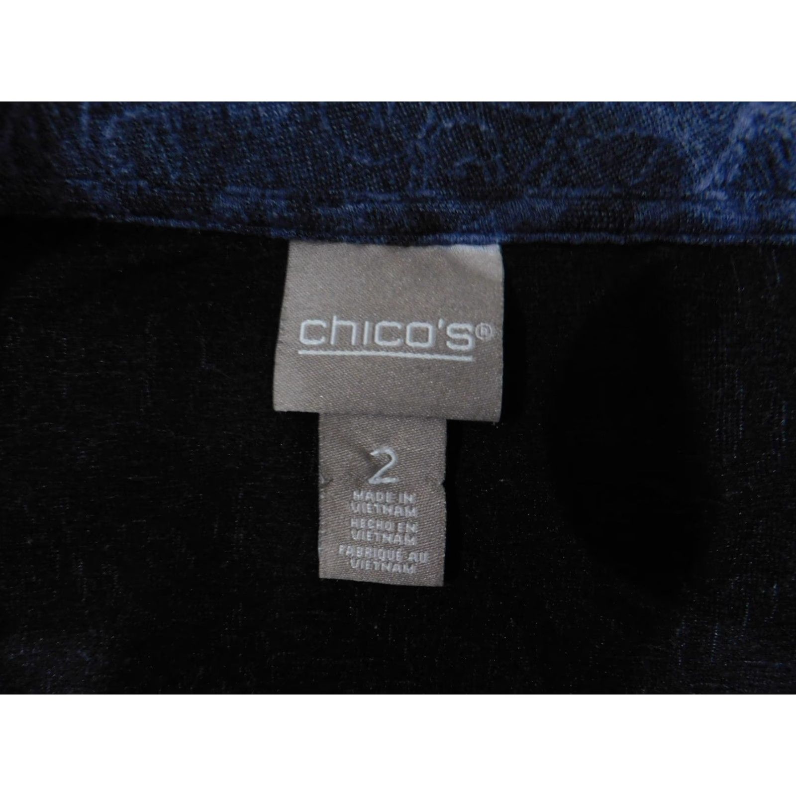 Vintage Chicos Sweater Women's 2 Navy Blue Textured Knit Zip Collar Pullover Long Sleeve Mock Neck Cozy Winter Fall Spring Size XS / US 0-2 / IT 36-38 - 6 Thumbnail