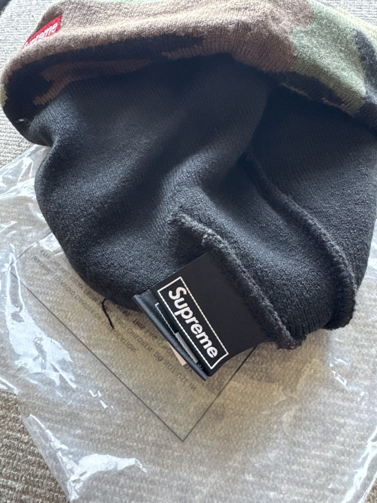 Supreme × Swarovski Supreme New Era Swarovski S Logo Beanie Woodland Camo Size ONE SIZE - 8 Thumbnail
