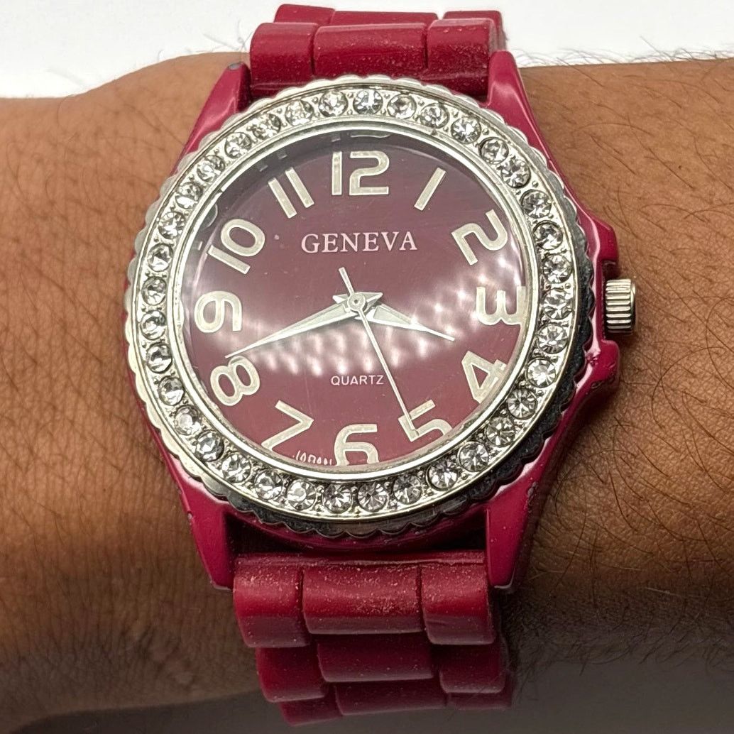 Other Burgundy & Silver Men's Watch Size ONE SIZE - 1 Thumbnail