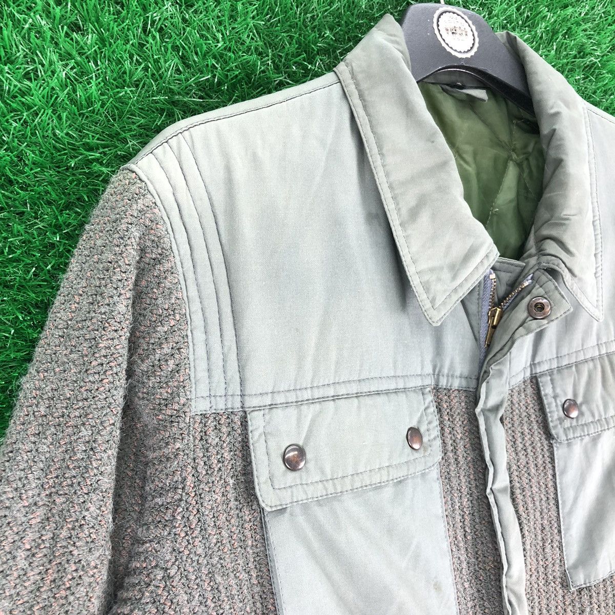 Japanese Brand Vintage 80's Wool Knit Zipper Jacket Workwear Size US S / EU 44-46 / 1 - 2 Thumbnail