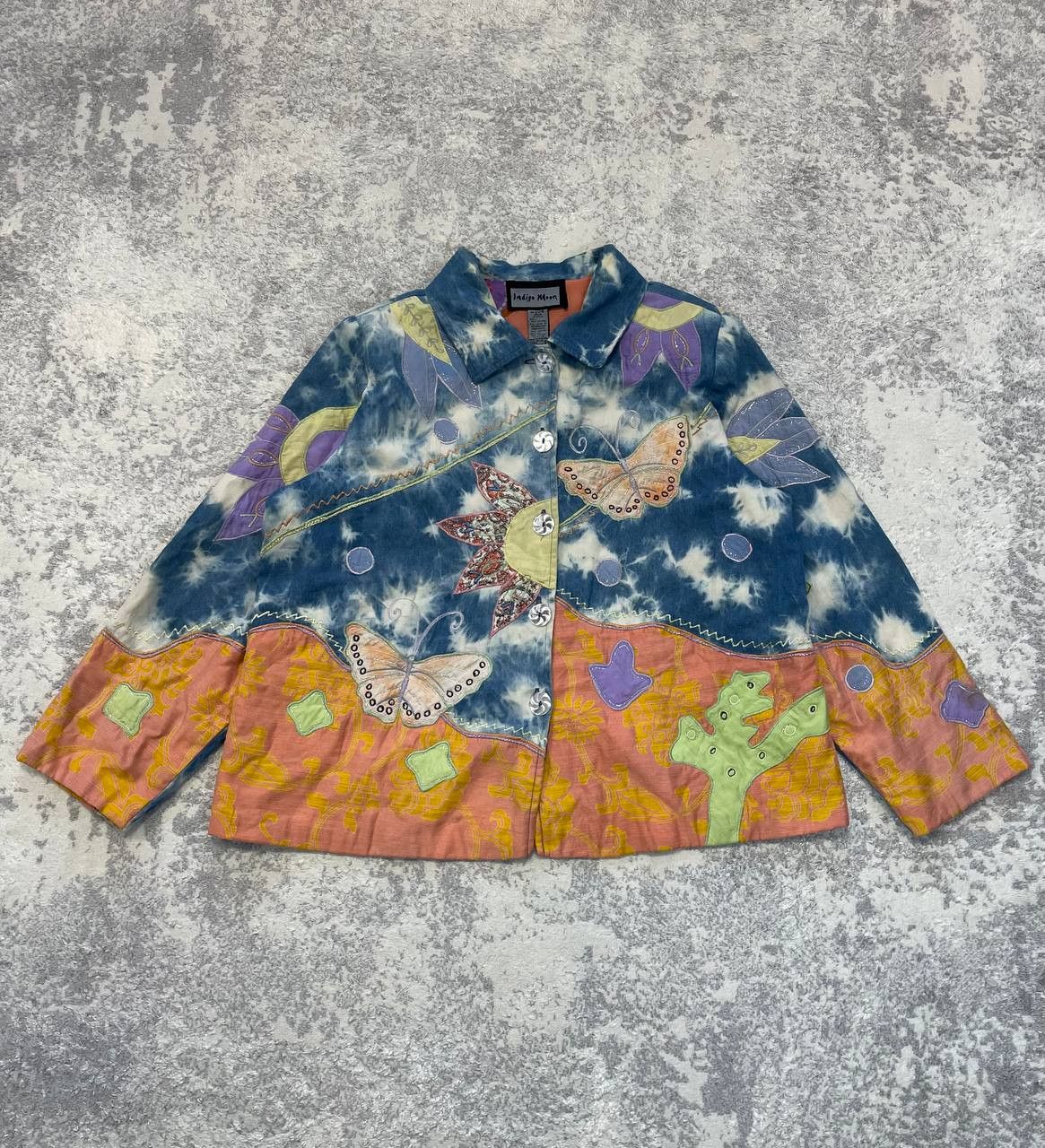 Other Indigo Moon Embroidered Jacket With Butterflies Size XL Size XL / US 12-14 / IT 48-50 - 1 Thumbnail