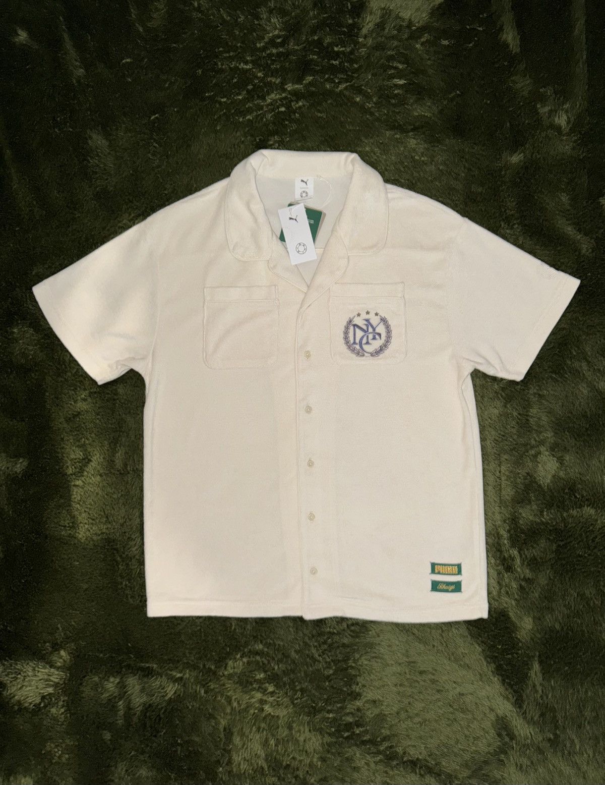 [L] Puma X Rhude Rhuigi relaxed fit terry half shirts white