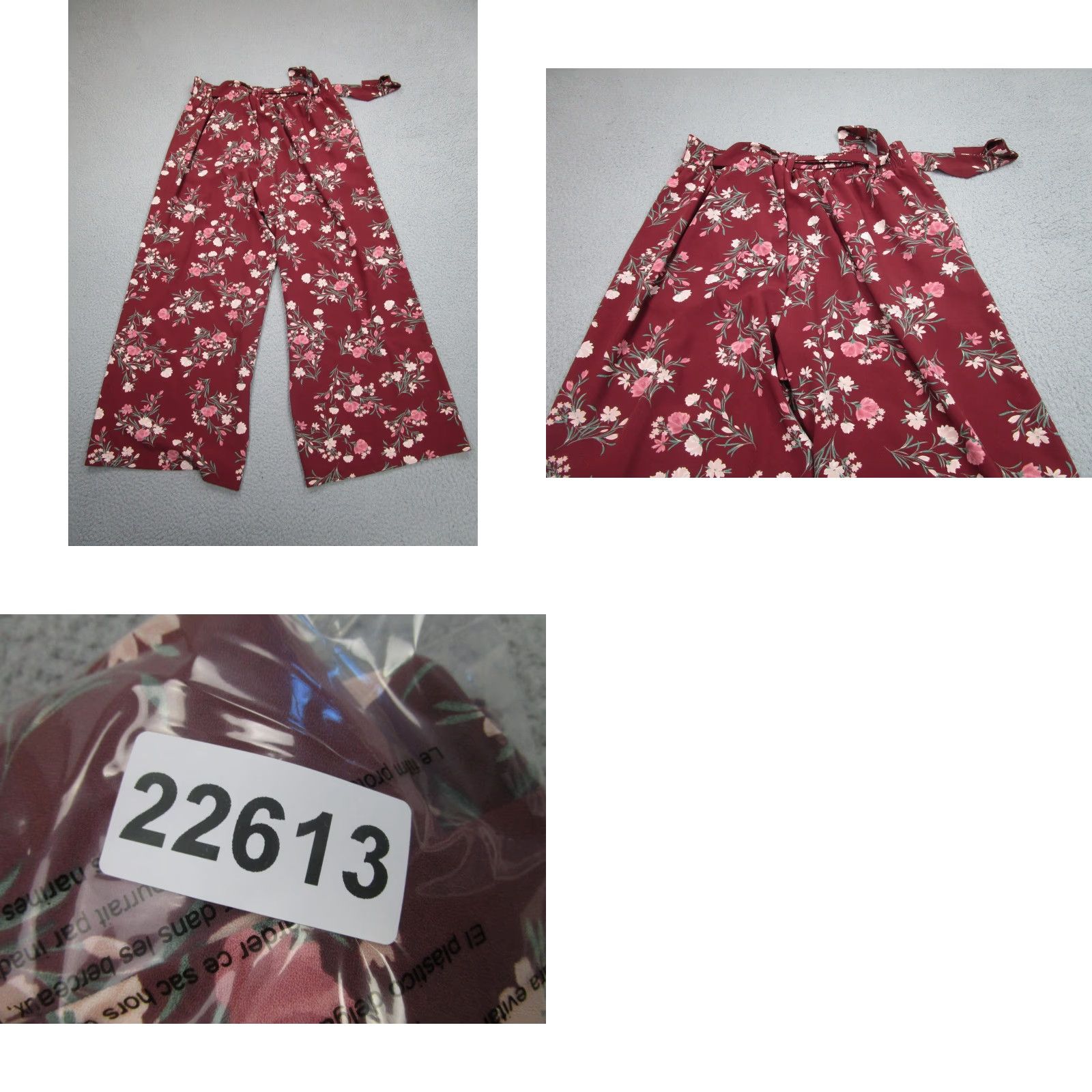 Torrid Torrid Dress Pants Womens 1 Red Floral Wide Leg Belted Elastic Waist Pull On Size 25" / US 0 / IT 36 - 9 Thumbnail