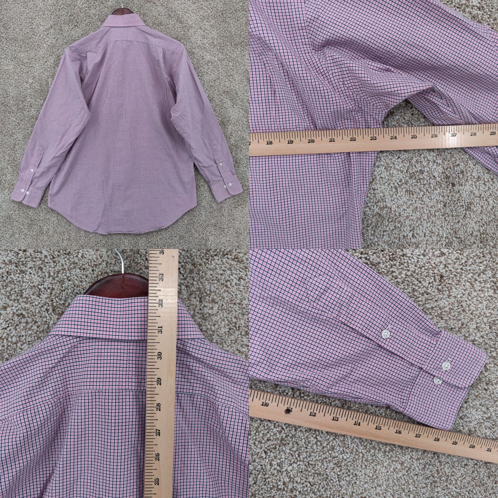 Polo Ralph Lauren VINTAGE Polo Ralph Lauren Shirt Regnt Classic Fit Mens 15.5 Pink Check Regent Classic Long Sleeve Button-Up Shirt Size US L / EU 52-54 / 3 - 8 Thumbnail