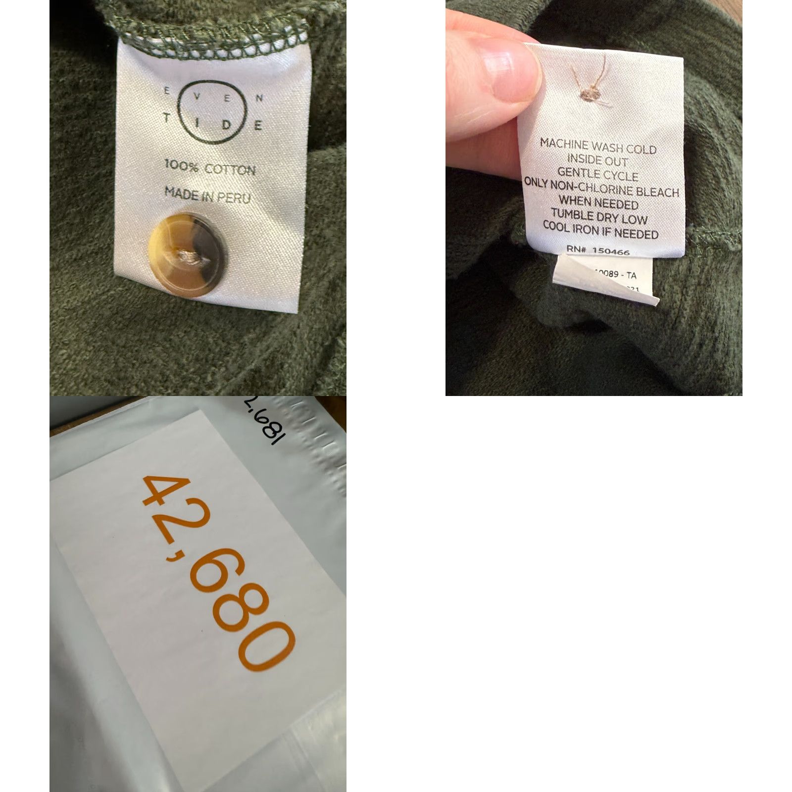 Vintage Even Tide Sweater Men's Size XL Tall Green Mock Neck 1/4 Buttons Pullover Size US XL / EU 56 / 4 - 8 Thumbnail