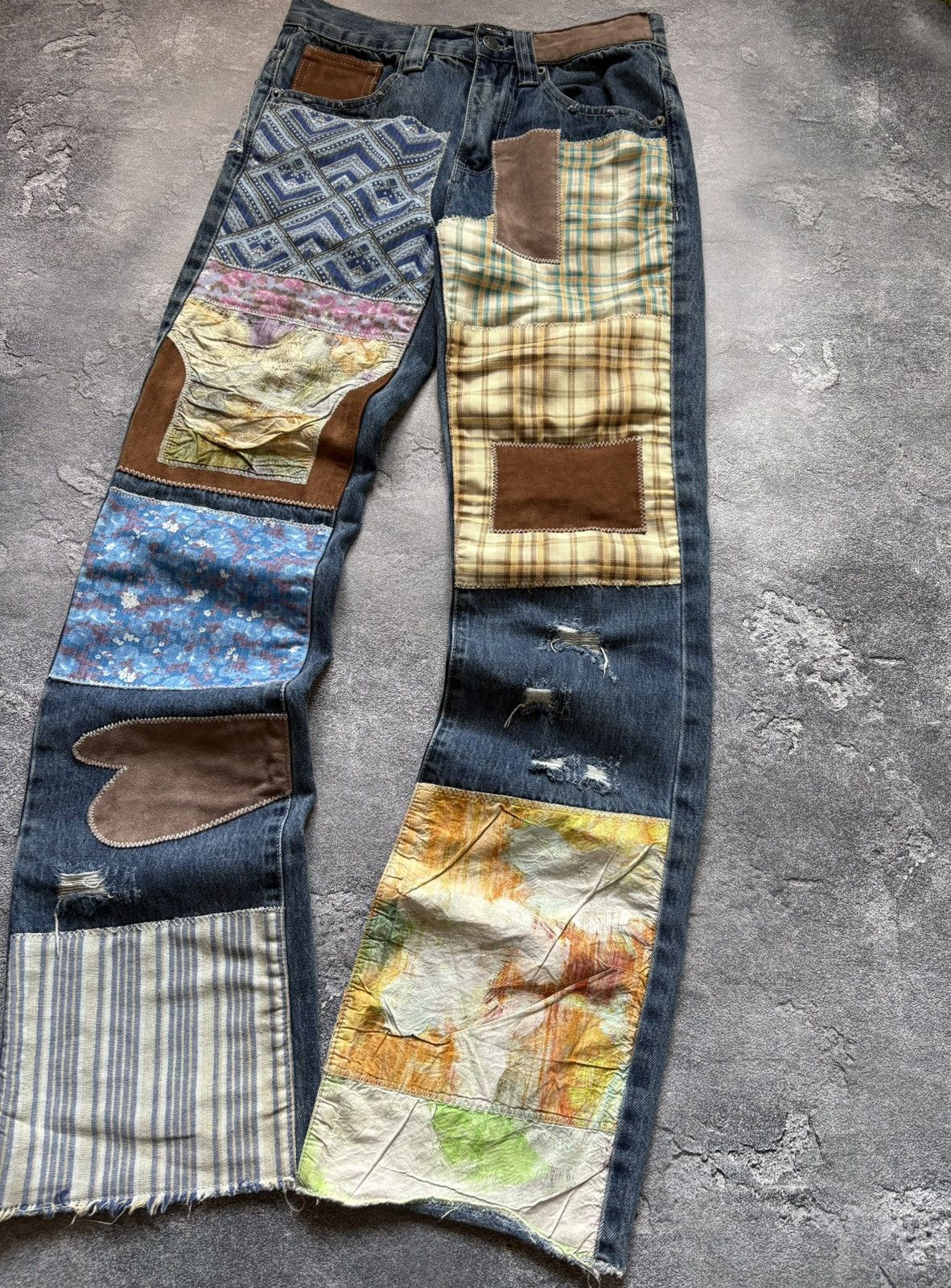 Jaded London Crazy Jaded London Patchwork Y2K Japanese Bootcut Jeans Rare Size US 28 / EU 44 - 4 Thumbnail