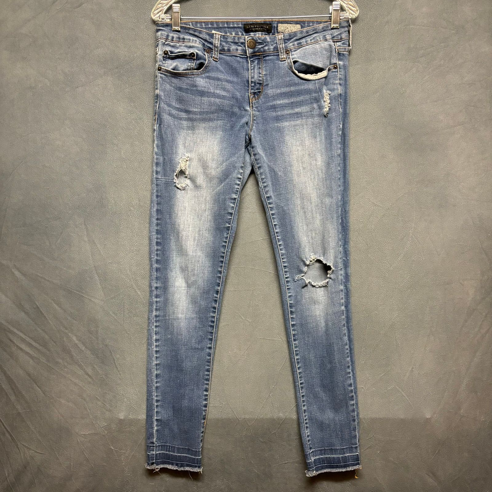 Aeropostale Aeropostale Jegging Jeans 10 Reg Womens Stretch Distress Y2K Size 32" / US 10 / IT 46 - 1 Thumbnail