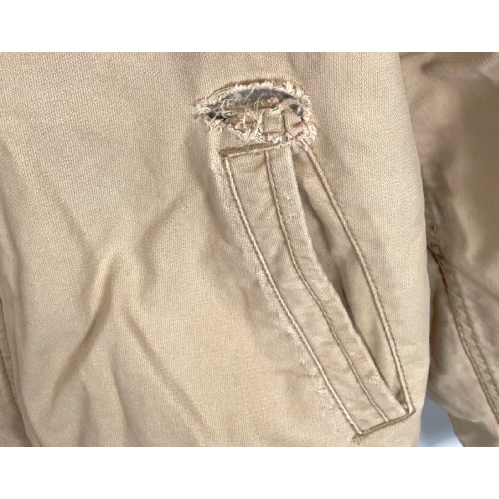 Abercrombie & Fitch Abercrombie & Fitch Bomber Jacket Mens Medium Beige Quilted Lined Faux Fur Collar Full Zip Pockets Vintage No Size US M / EU 48-50 / 2 - 4 Thumbnail