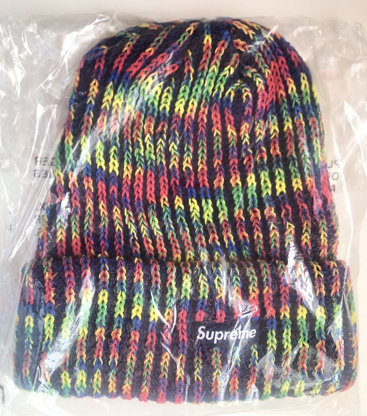 Supreme FW21 Supreme Rainbow Knit Beanie NAVY Size ONE SIZE - 1 Thumbnail