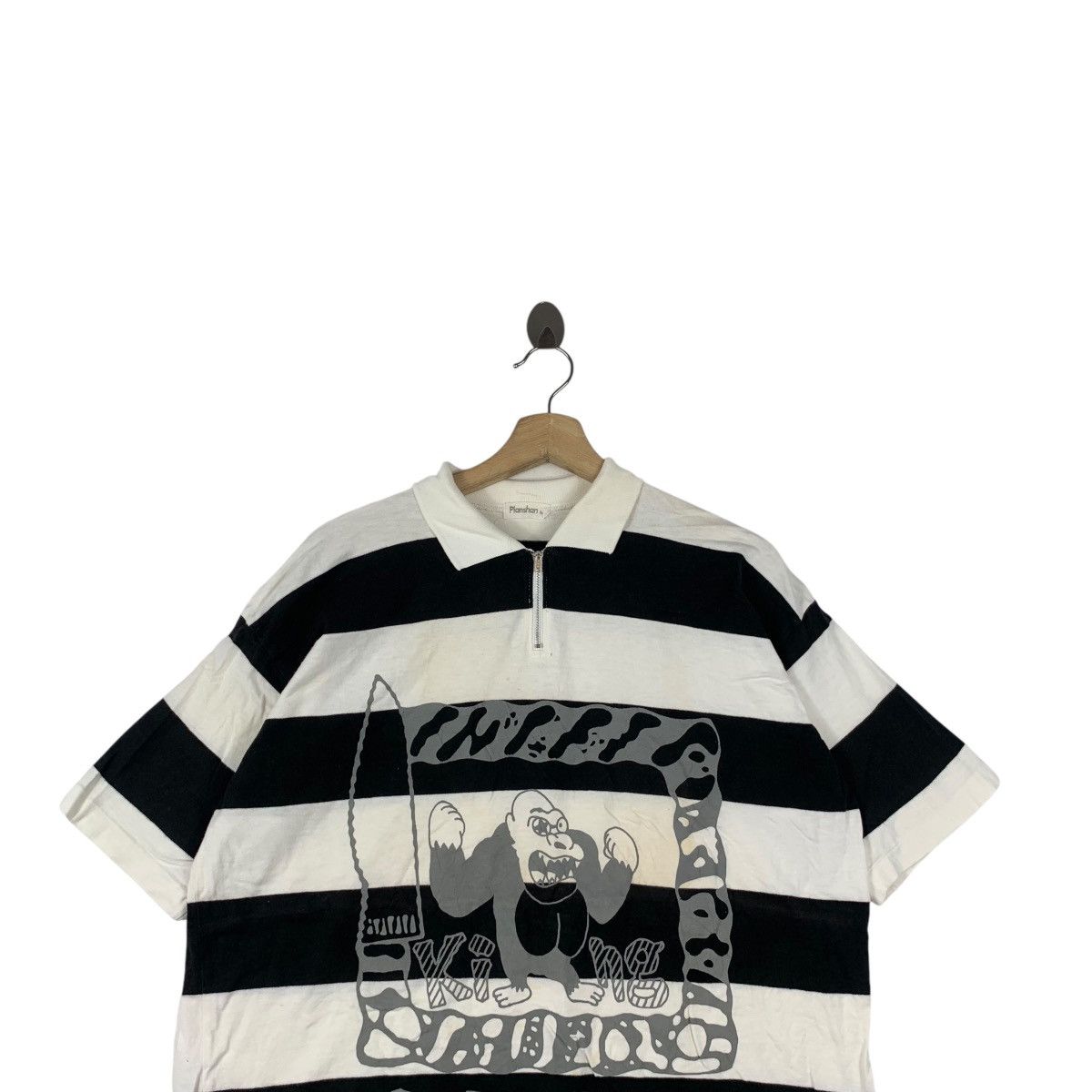 Vintage Vintage PLANSHAN KING GUTS POSE Half Zipper Tee Shirt Top Size M / US 6-8 / IT 42-44 - 2 Thumbnail
