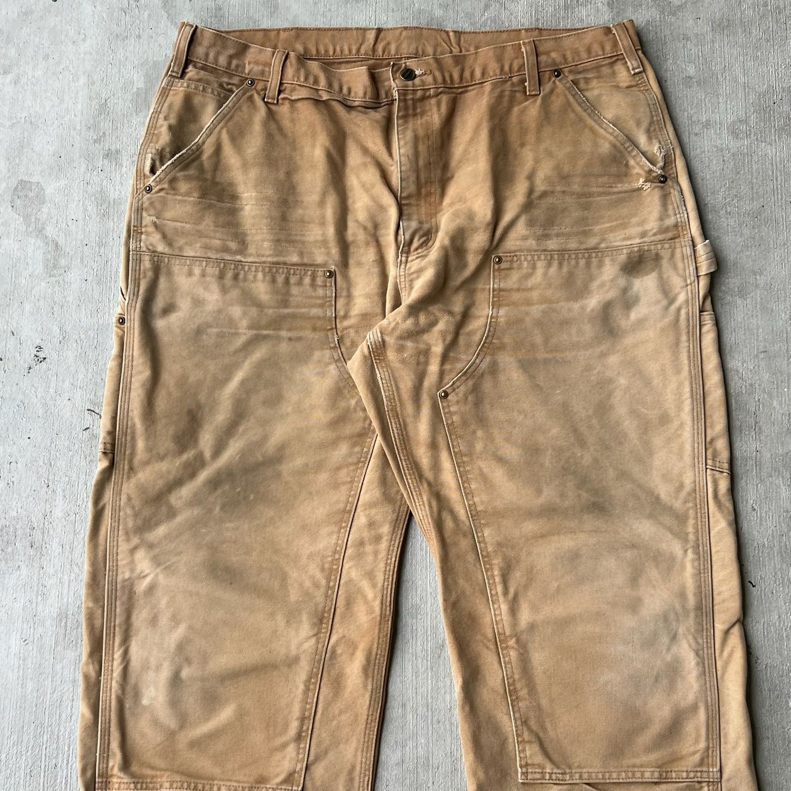 Carhartt × Vintage Carhartt faded brown double knee work wear carpenter pants Size US 37 - 2 Thumbnail