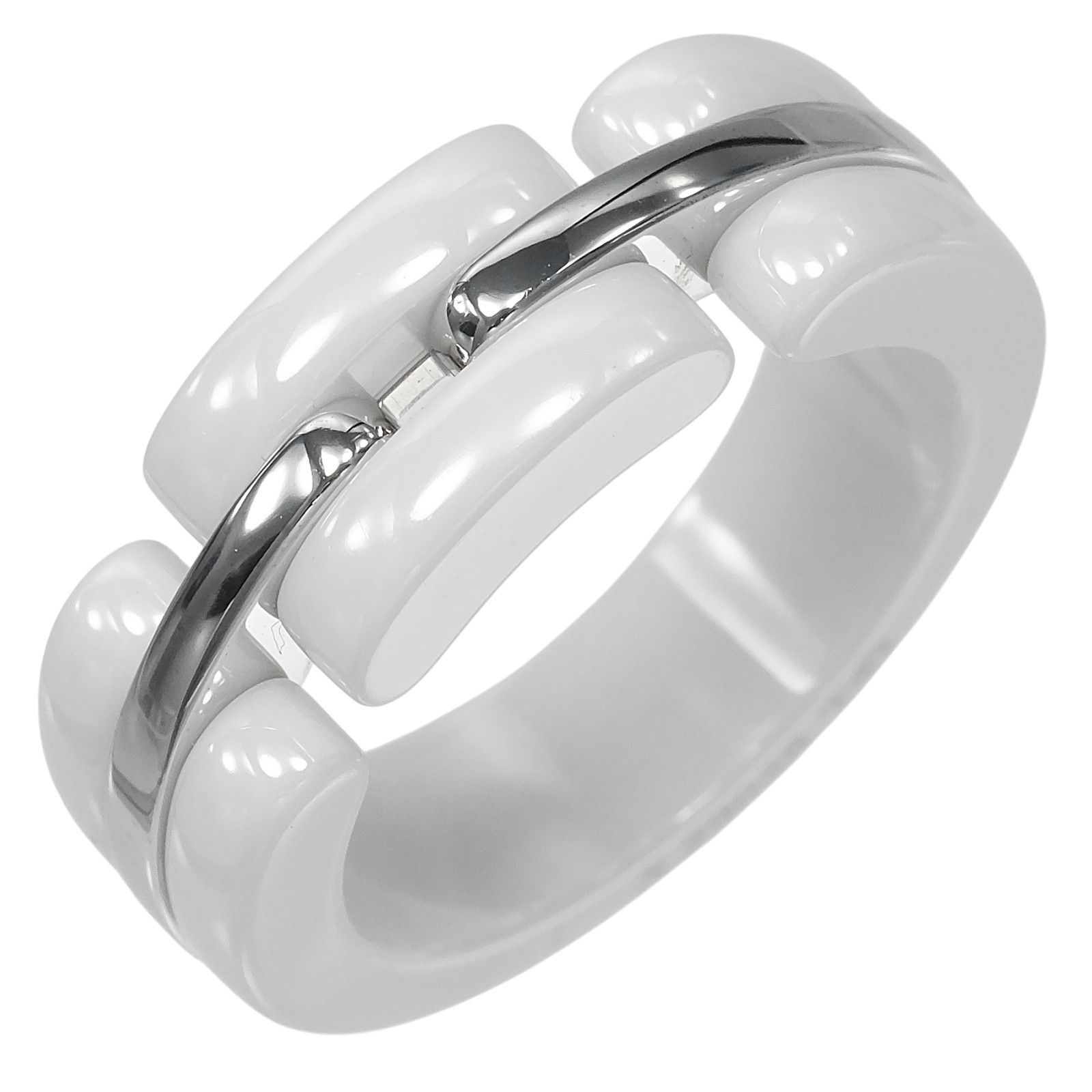 Chanel Chanel Chanel Ultra Au750 White Gold Ceramic Ring Size 49 Precious Metal Ring DUTY FREE for USA Size ONE SIZE - 1 Thumbnail