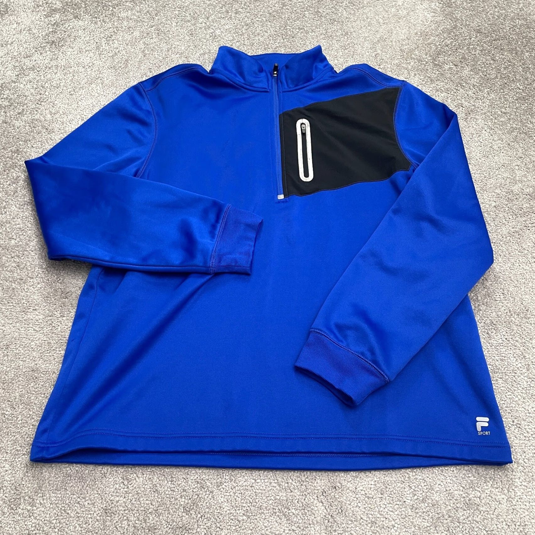 Fila FILA Live In Motion Active Jacket Mens XL Blue 1/2 Zip Chest Pocket Athletic Run Jacket Size US XL / EU 56 / 4 - 2 Thumbnail