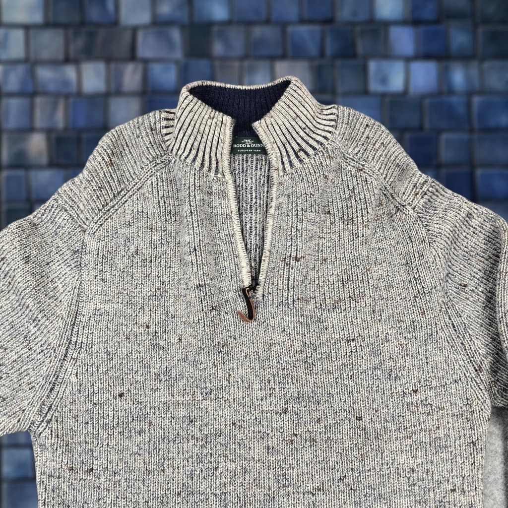 Rodd & Gunn Rodd & Gunn Sweater Mens 3XL Gray 1/4 Zip Mock Neck Pure Wool Knit Pullover Size US XXL / EU 58 / 5 - 1 Thumbnail