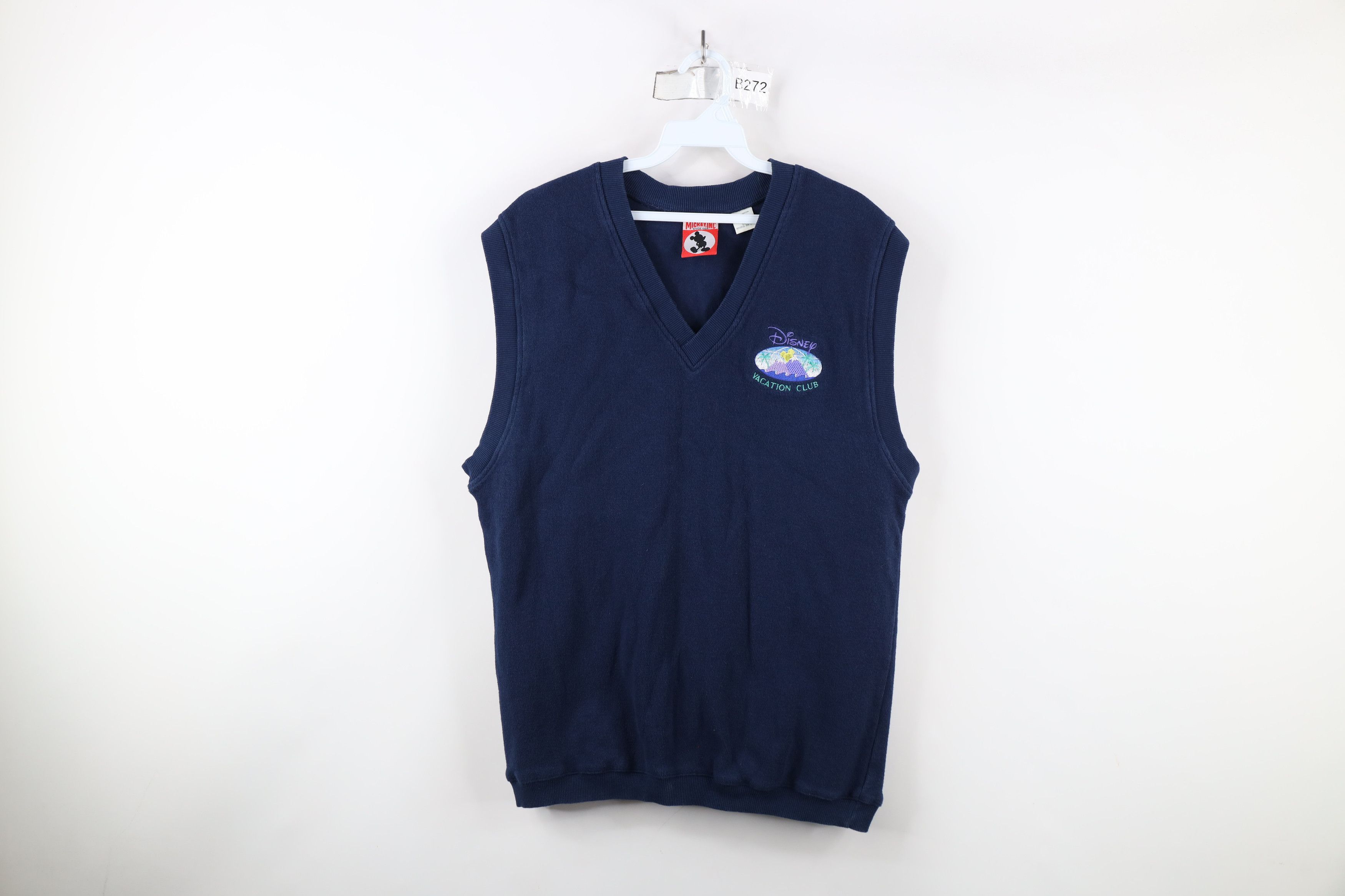 Disney × Vintage Vintage 90s Disney Club Cotton Ribbed Knit Sweater Vest USA Size US XL / EU 56 / 4 - 1 Thumbnail