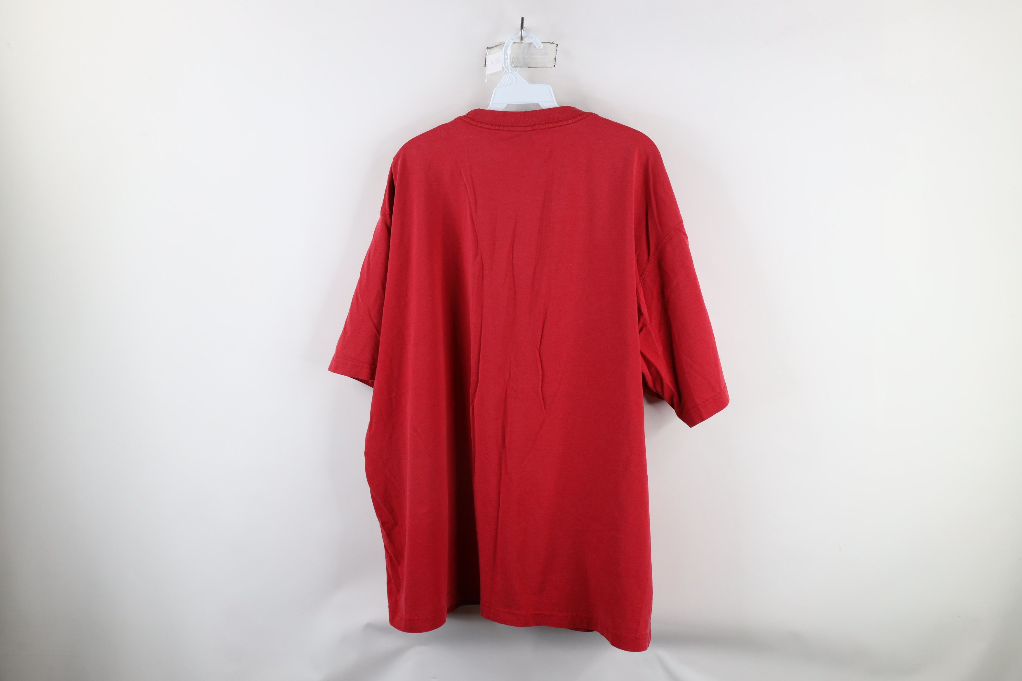 Vintage Vintage 90s Streetwear Blank Heavyweight Pocket T-Shirt Red Size US XXL / EU 58 / 5 - 12 Thumbnail