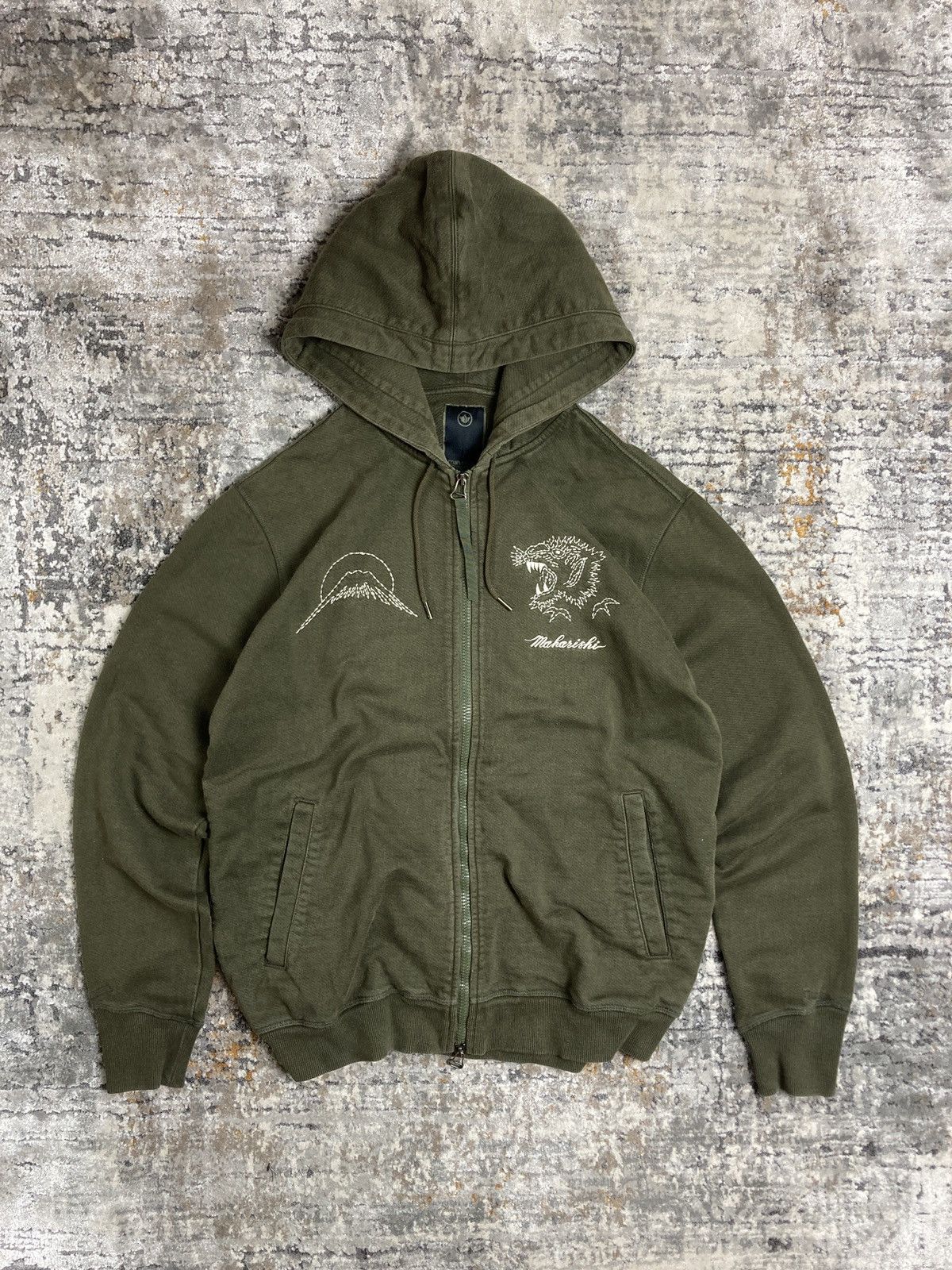 Maharishi Maharishi Zip Up Hoodie Tiger Big Logo | Grailed