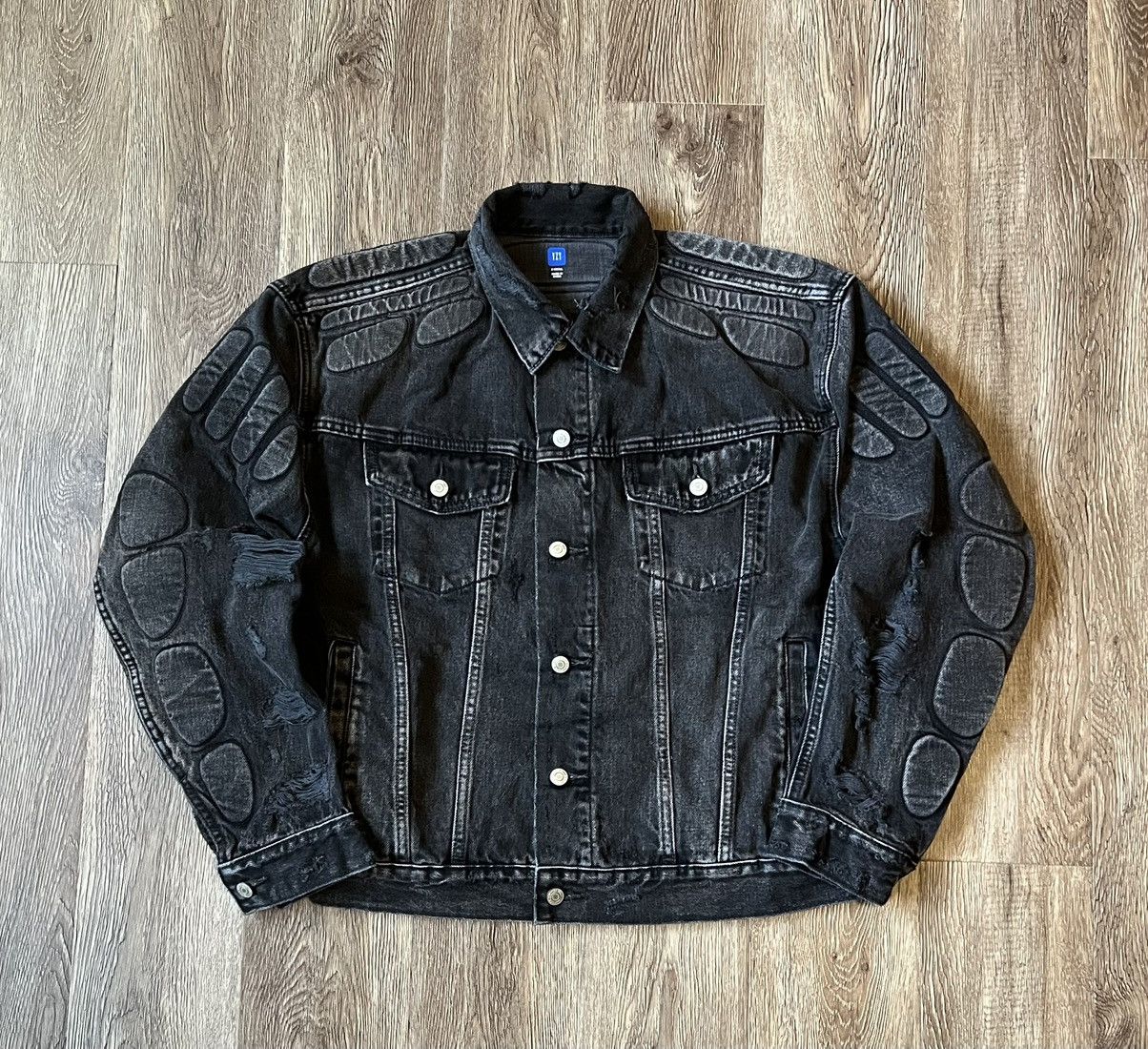 ジャケット・アウター Yeezy gap denim jacket yzy XS grey USA Yeezy GAP Balenciaga mensz XS Padded Denim Jacket “Grey Wash