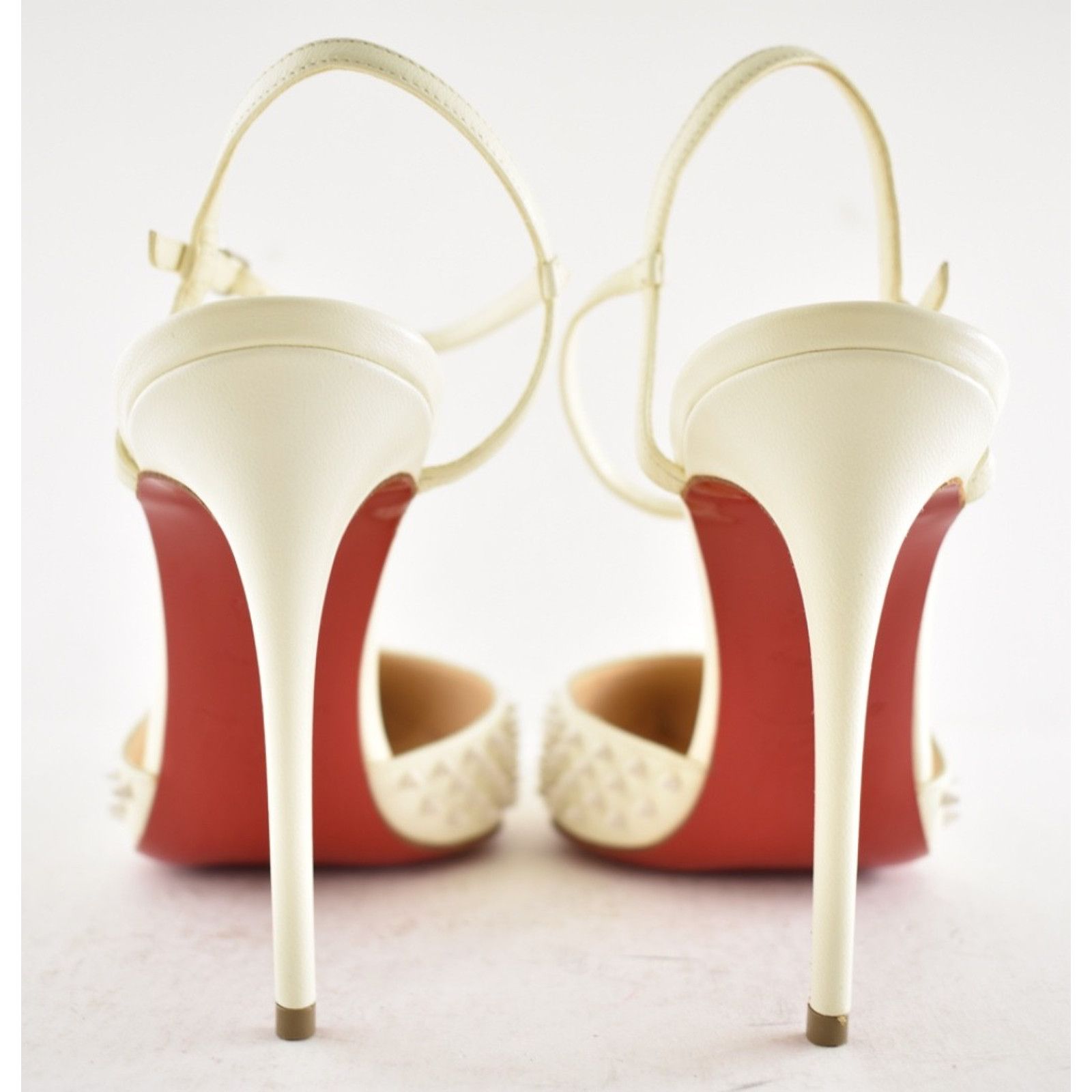 Christian Louboutin Christian Louboutin Baila Spike 100 Neige White Slingback Size US 6.5 / IT 36.5 - 11 Thumbnail