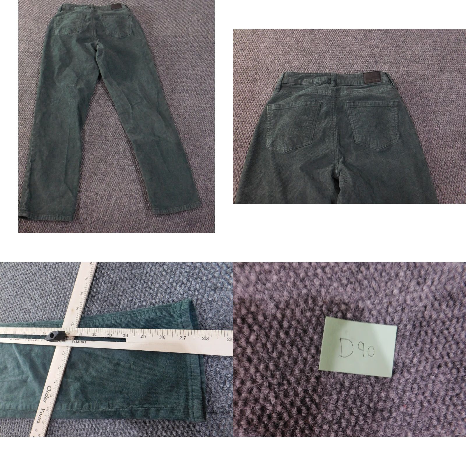 American Eagle Outfitters American Eagle Jeans Womens size 0 Mom Straight Green Corduroy Retro Nickel Zipper Pockets Size 26" / US 2 / IT 38 - 8 Thumbnail