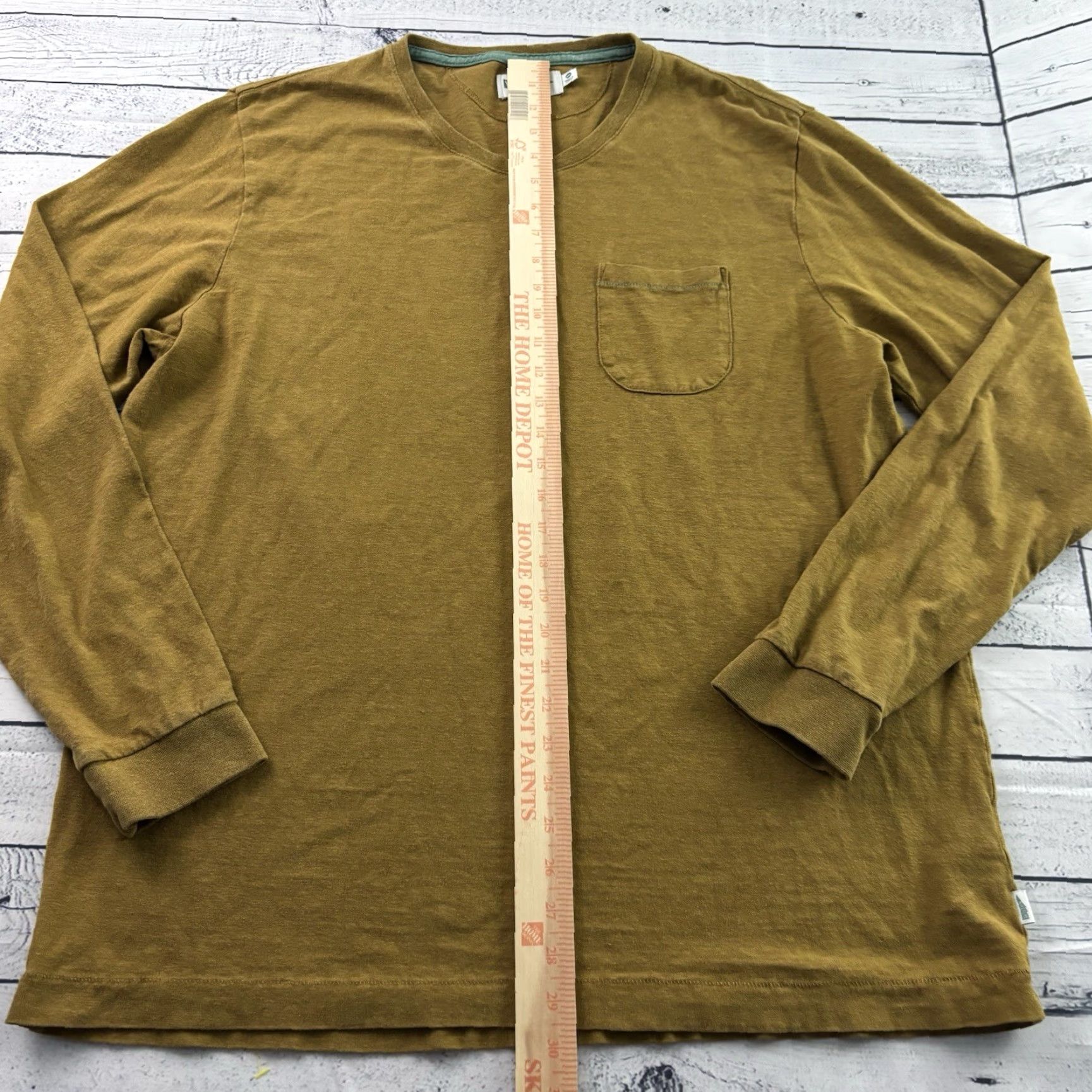 Vintage Wellen Long Sleeve Hemp Cotton Pocket T Shirt Men XXL Brown Size US XXL / EU 58 / 5 - 4 Thumbnail