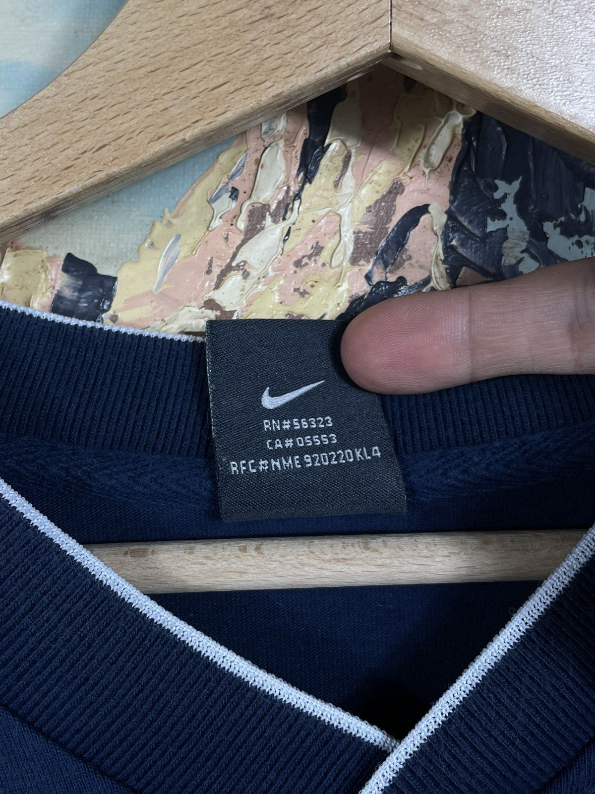 Nike × Vintage Nike Vintage Y2k Center Swoosh T-shirt Tee Navy Skate Baggy Size US XL / EU 56 / 4 - 7 Thumbnail