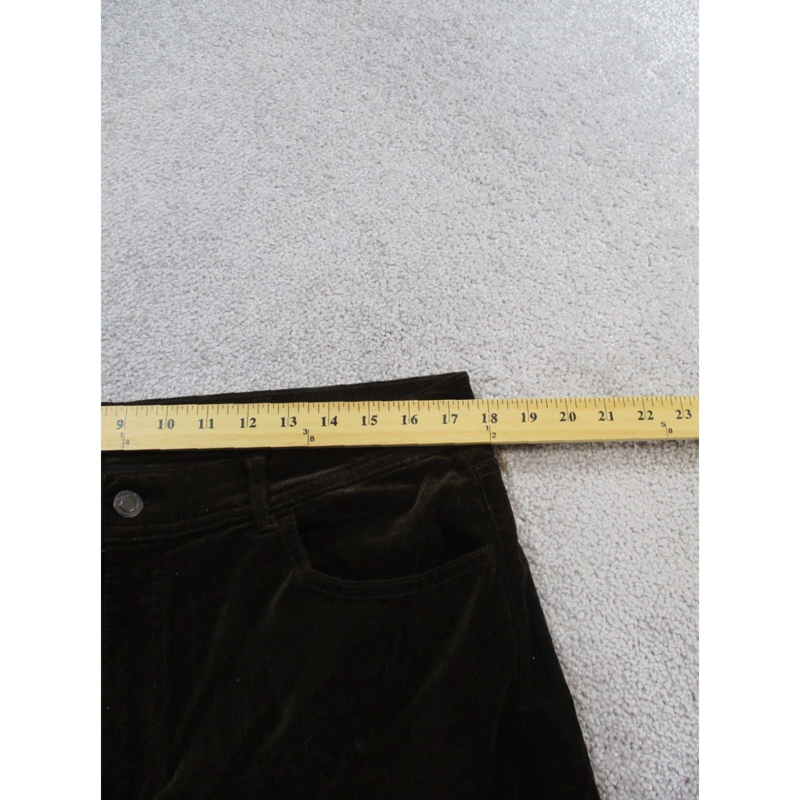Massimo Dutti Massimo Dutti Pants Women 12 Dark Brown Corduroy Flat Front Chino Cotton Spandex Straight Leg Womens Size 34" / US 12 / IT 48 - 7 Thumbnail
