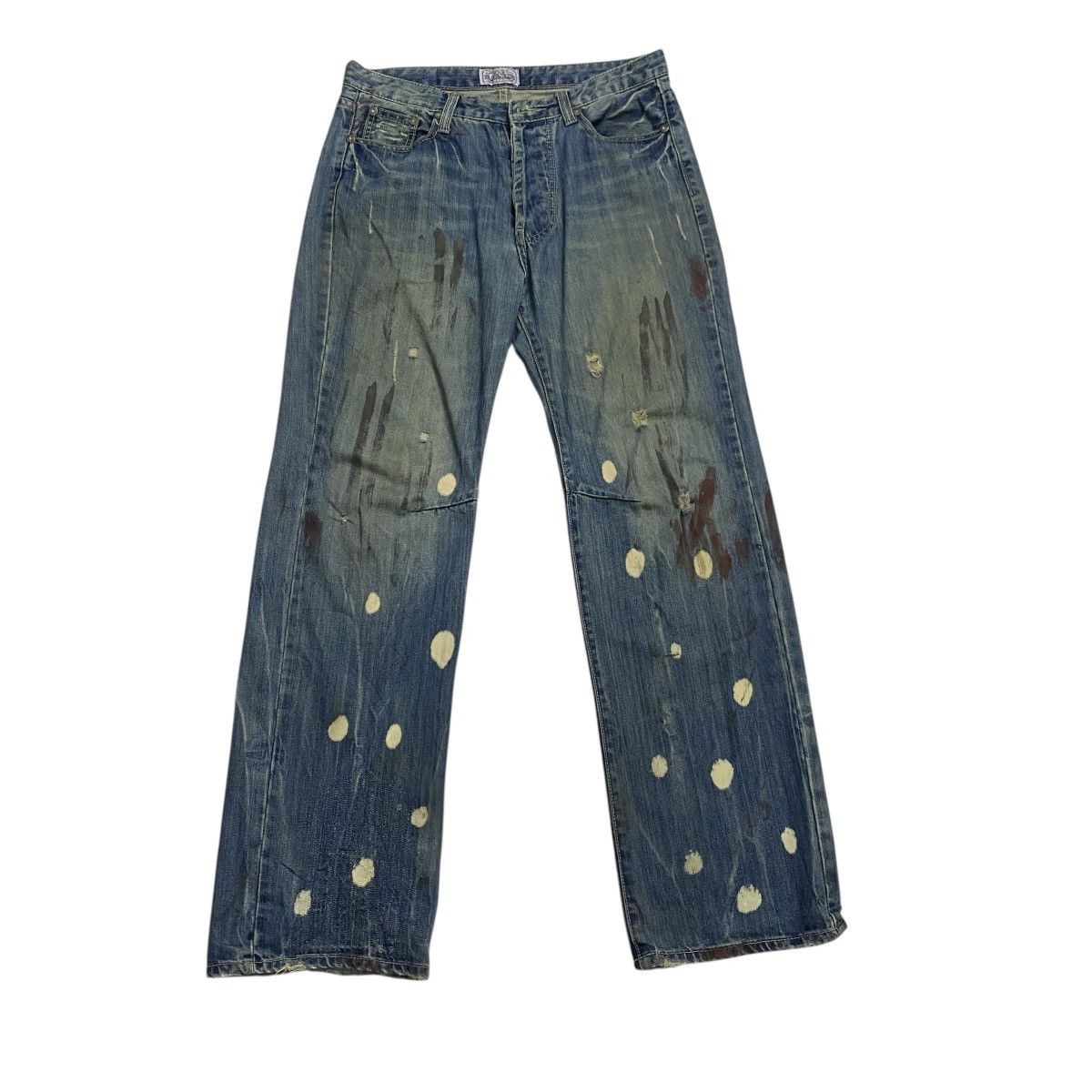 Japanese Brand 151E Distressed painting baggy pant Size US 33 - 1 Thumbnail