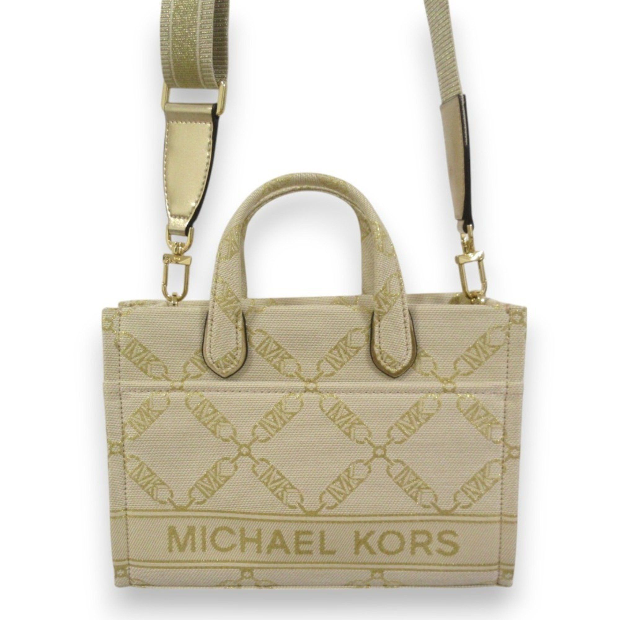 Michael Kors MICHAEL KORS GIGI EW Metallic Empire Logo Jacquard Small 2WAY Handbag Shoulder Bag for Women Size ONE SIZE - 1 Thumbnail