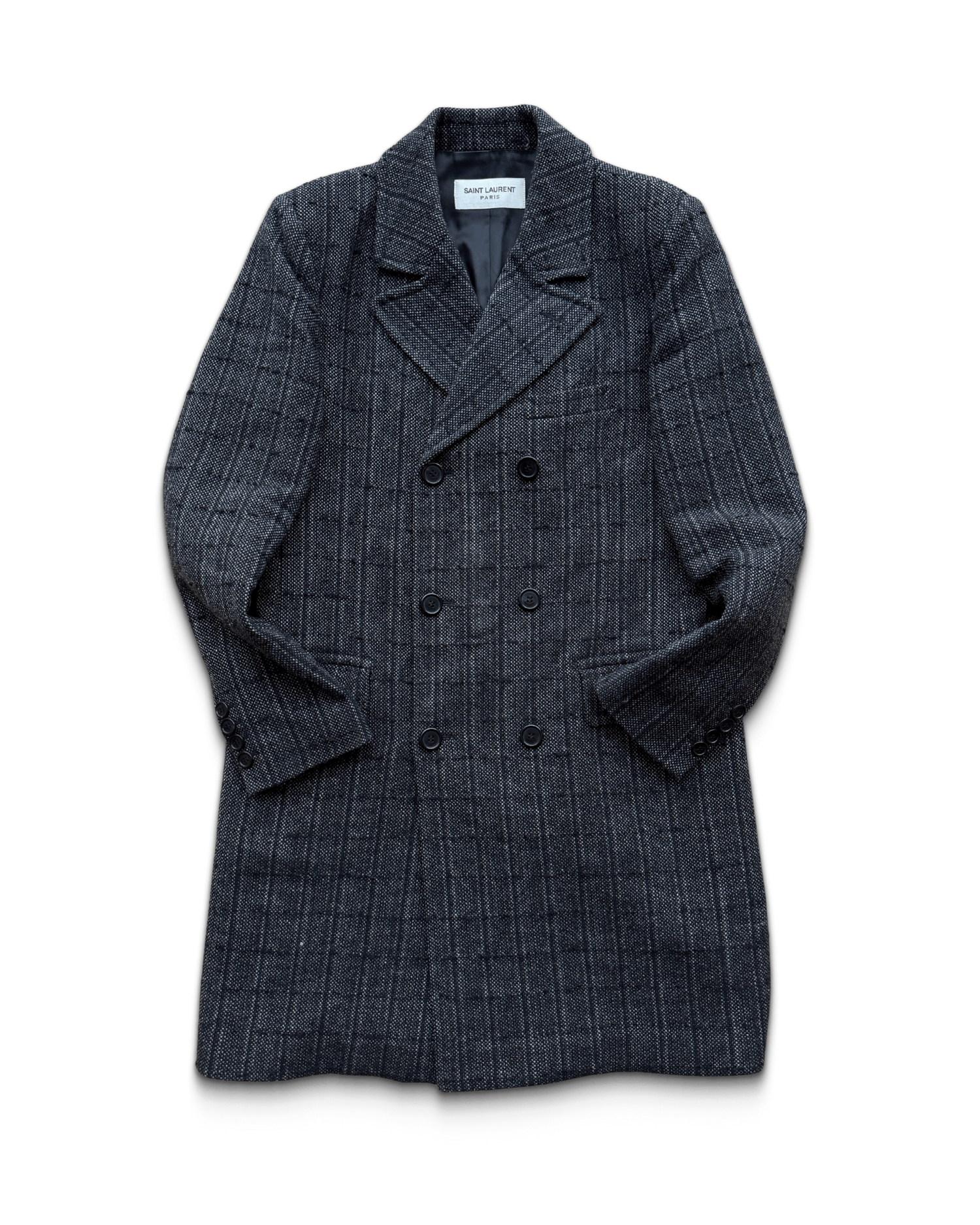 Saint Laurent Paris Saint Laurent Grey Double Breasted Chester Coat Size US M / EU 48-50 / 2 - 2 Thumbnail