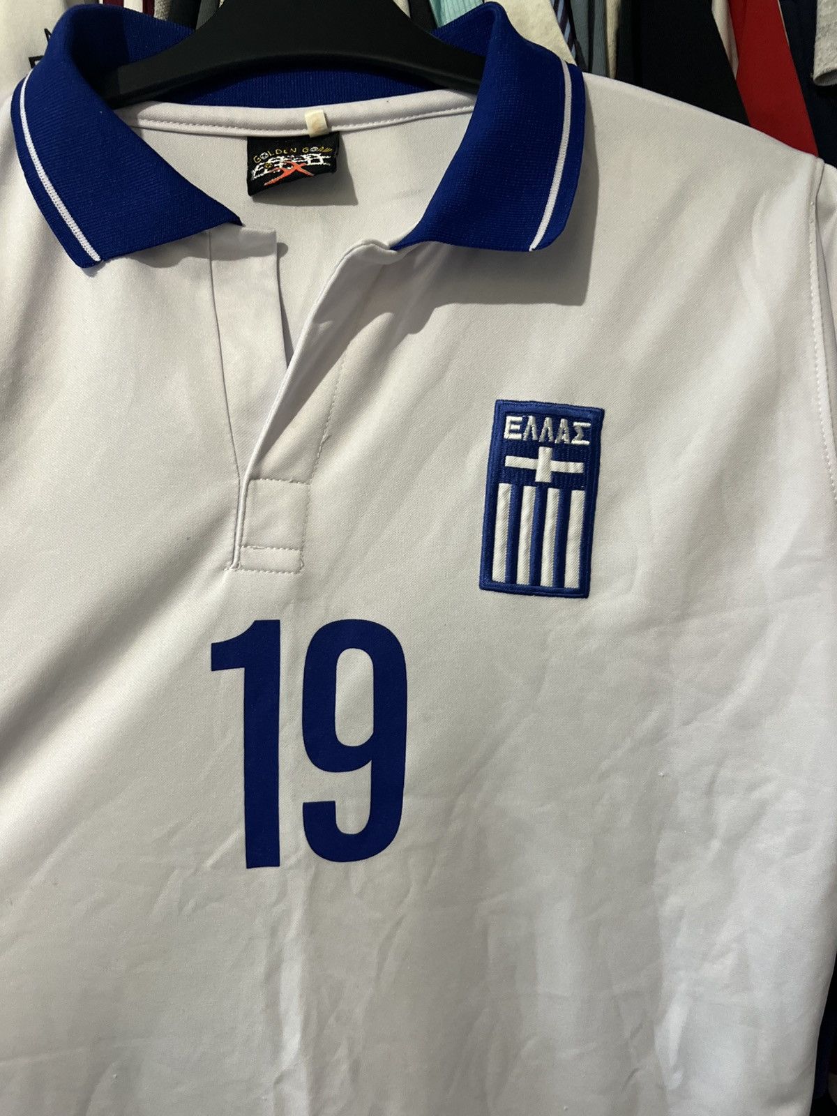 Vintage VNTG GREECE NATIONAL TEAM #19 SOKRATIS HOME FOOTBALL SHIRT Size US S / EU 44-46 / 1 - 4 Thumbnail