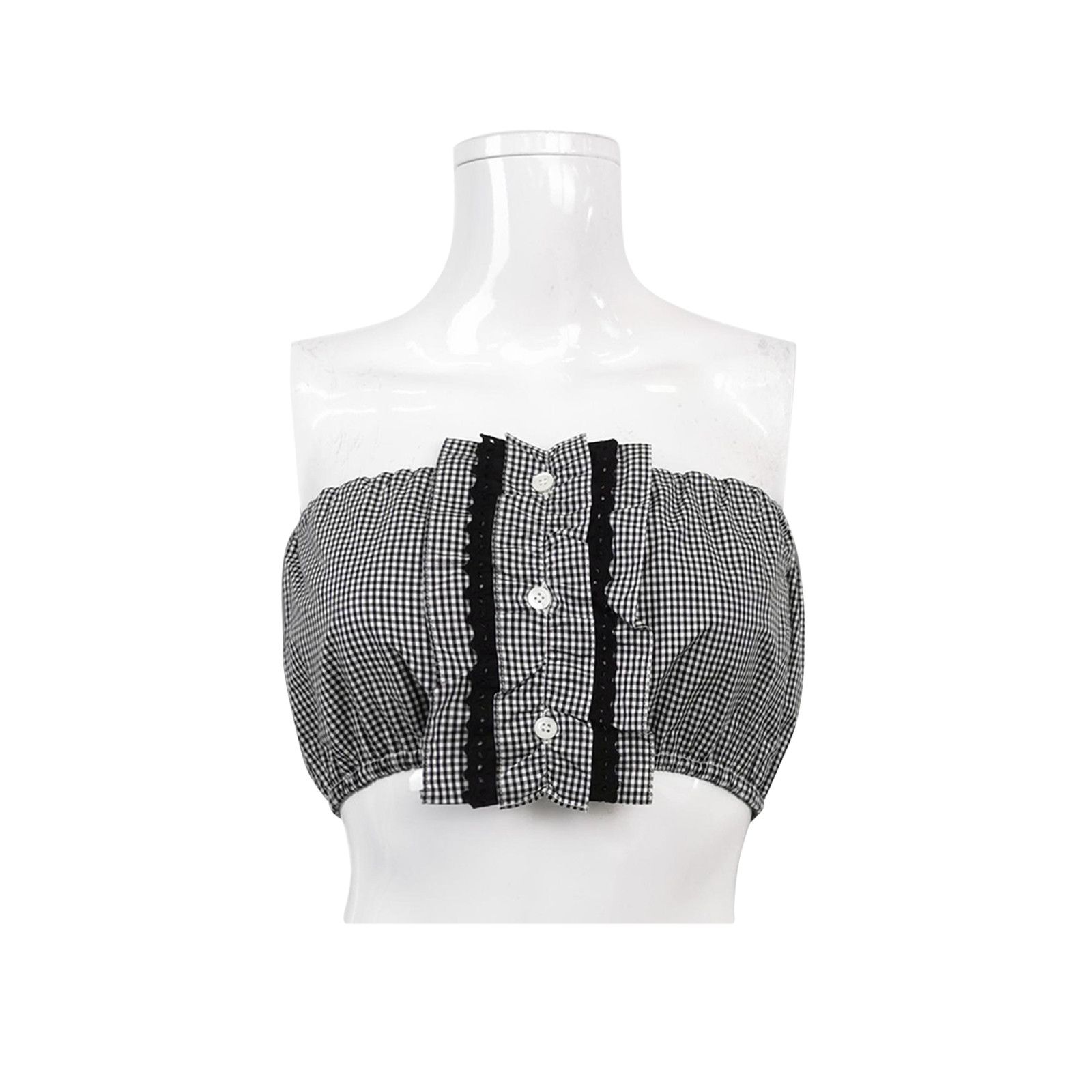 Prada Prada Cotton Color Block Strapless Tube Top Size S / US 4 / IT 40 - 1 Thumbnail