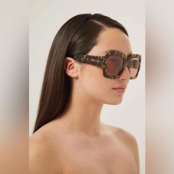 Gucci GUCCI Square Sunglasses GG1111S Havana Size ONE SIZE - 1 Thumbnail